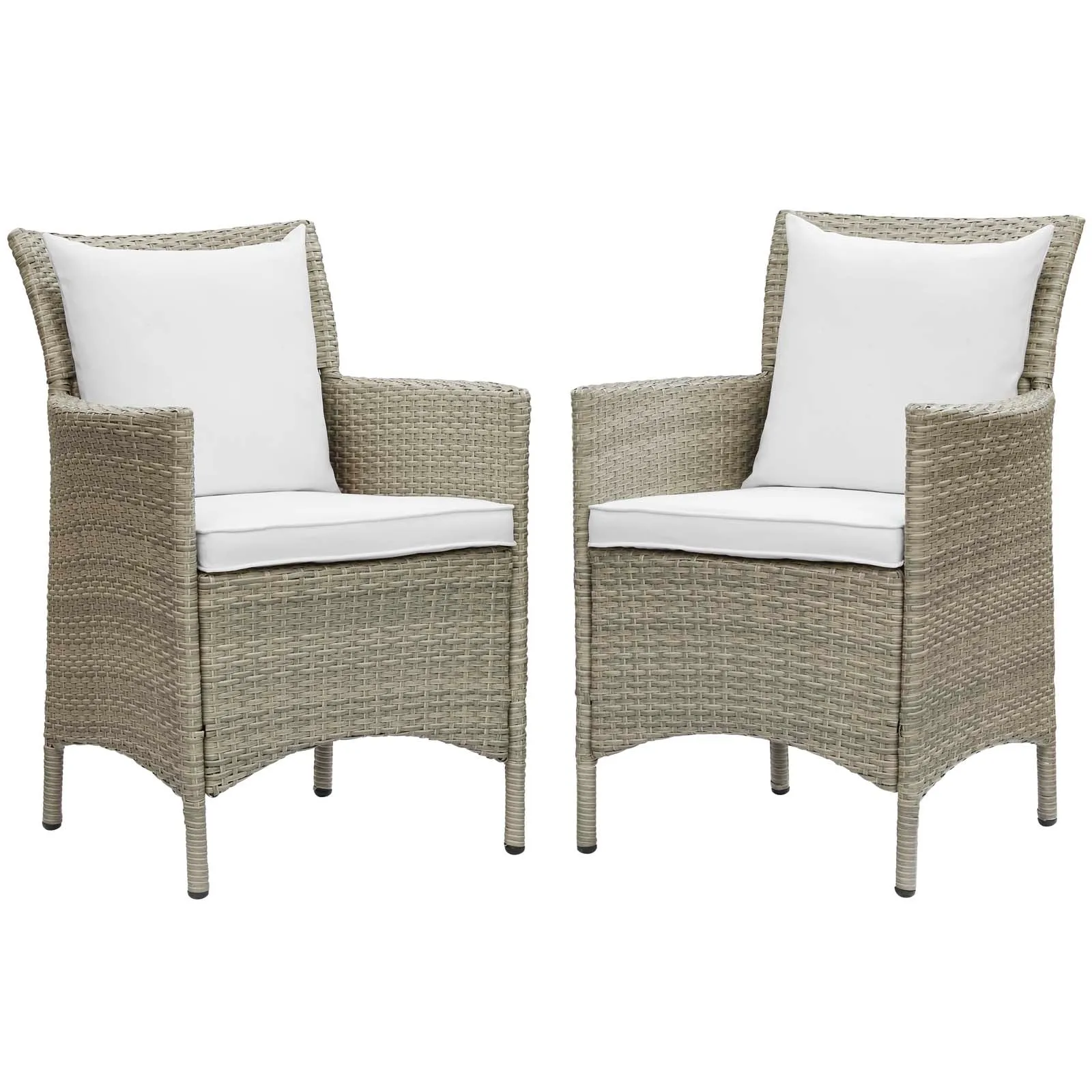 Modway Conduit Outdoor Patio Wicker Rattan Dining Armchair Set of 2 - EEI-4027