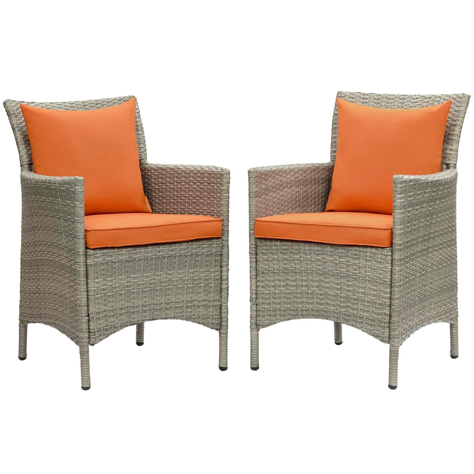 Modway Conduit Outdoor Patio Wicker Rattan Dining Armchair Set of 2 - EEI-4027