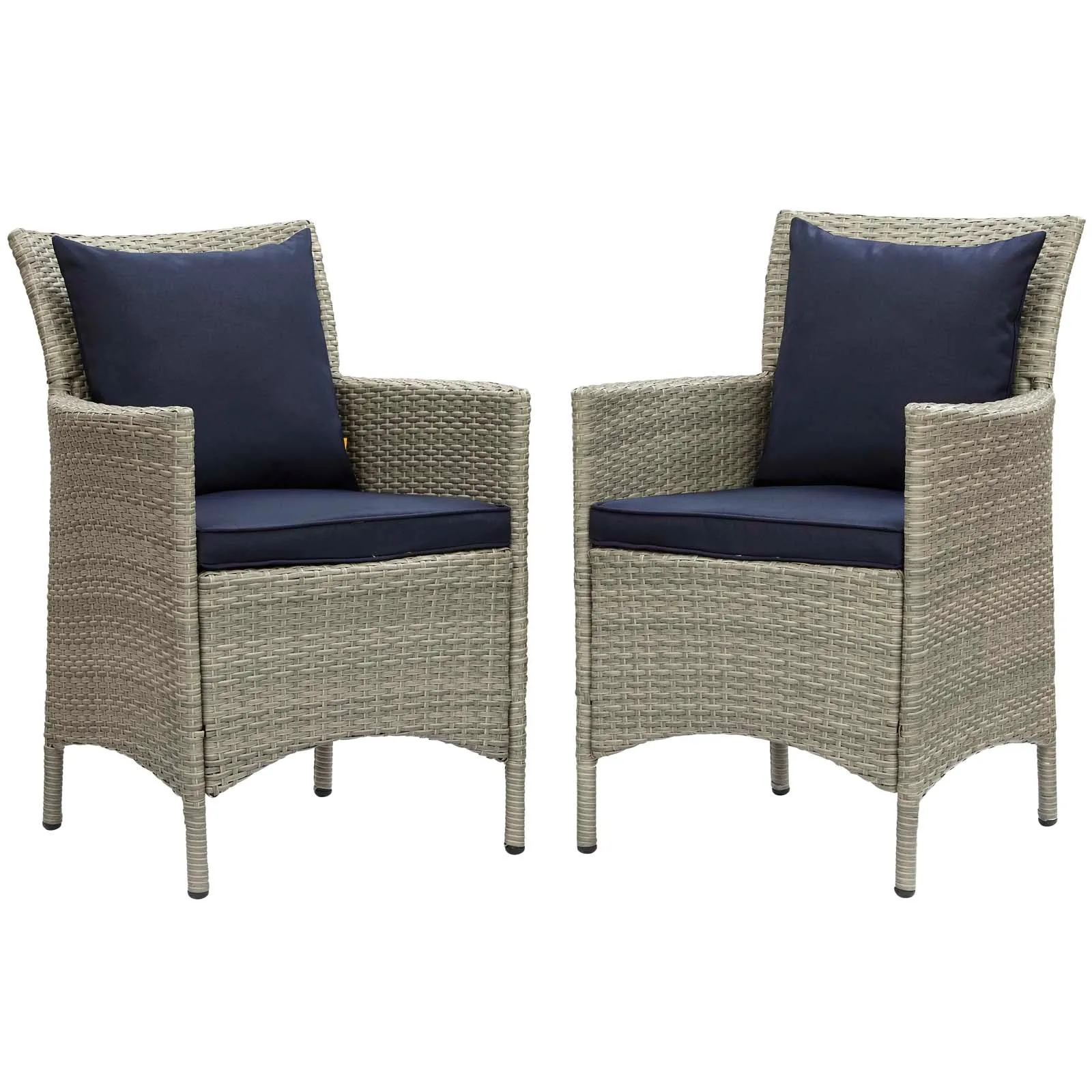 Modway Conduit Outdoor Patio Wicker Rattan Dining Armchair Set of 2 - EEI-4027