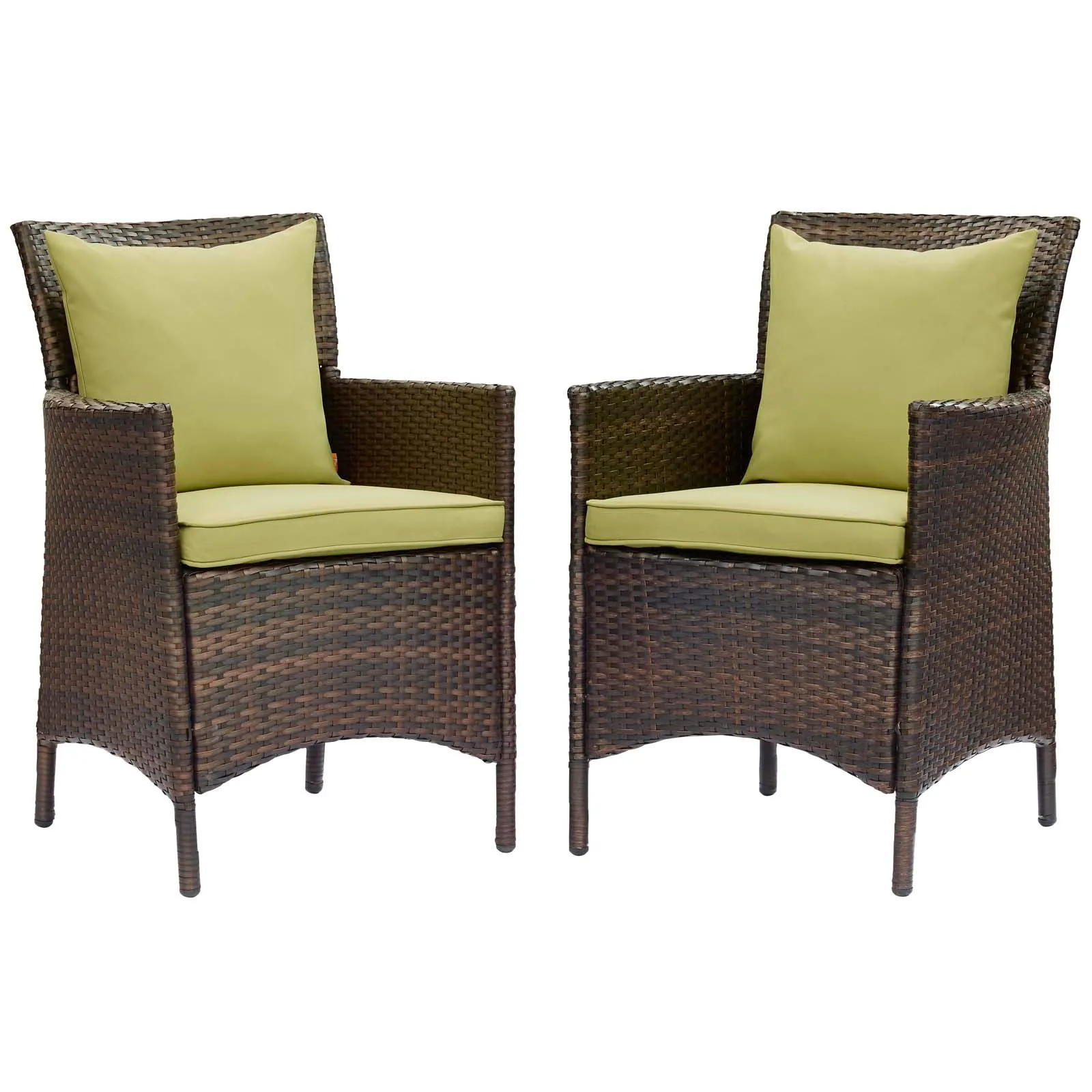Modway Conduit Outdoor Patio Wicker Rattan Dining Armchair Set of 2 - EEI-4030