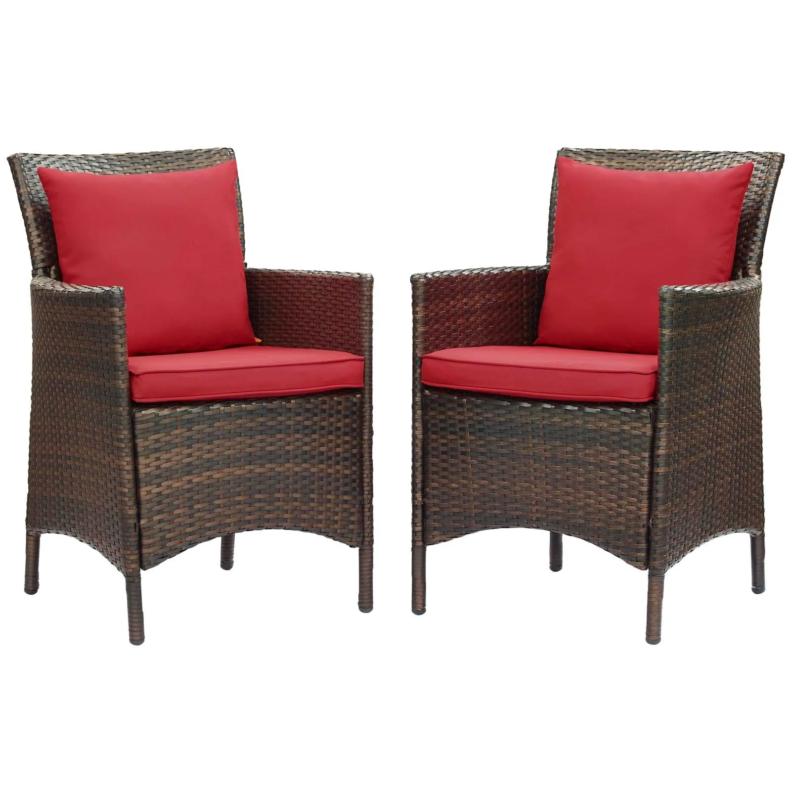 Modway Conduit Outdoor Patio Wicker Rattan Dining Armchair Set of 2 - EEI-4030