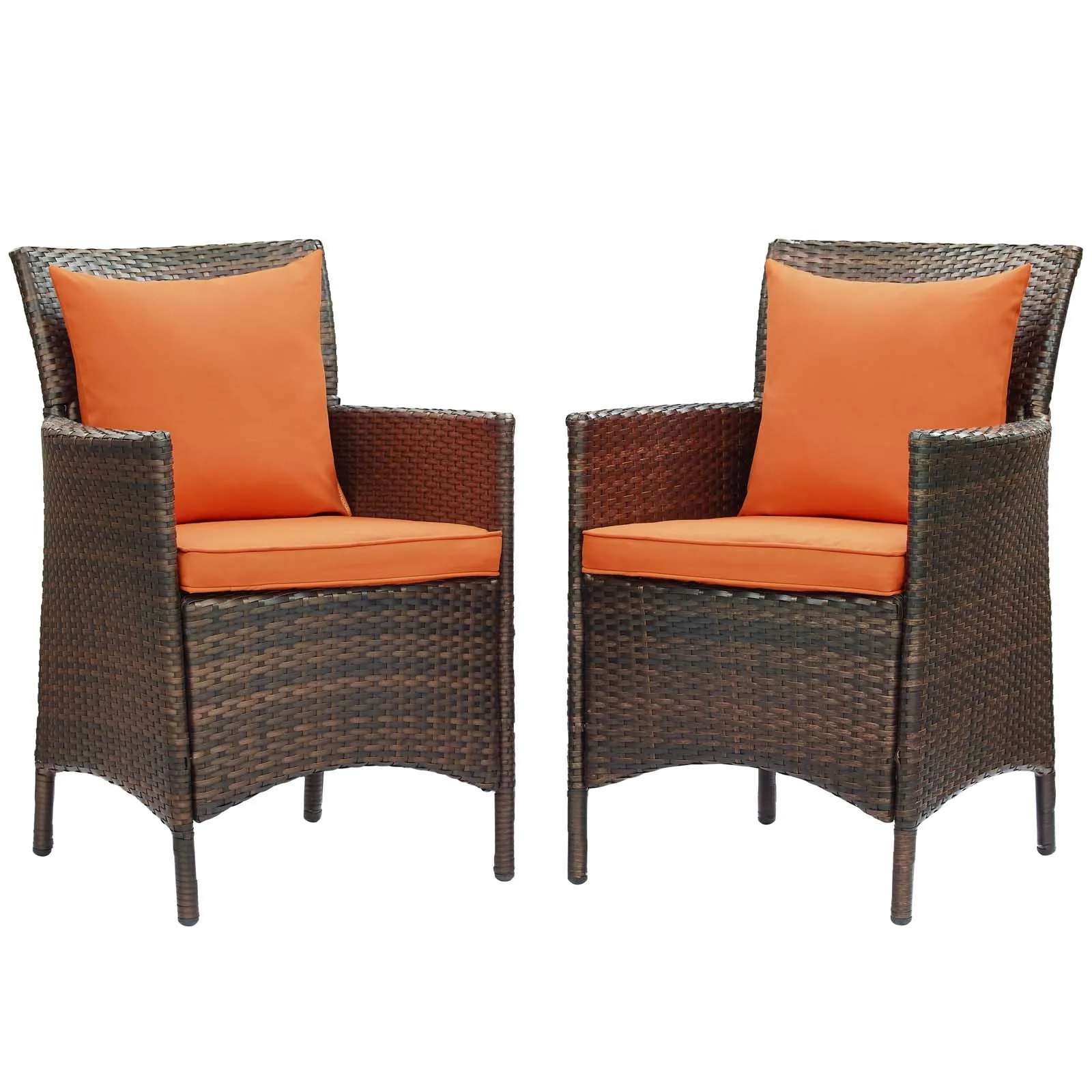Modway Conduit Outdoor Patio Wicker Rattan Dining Armchair Set of 2 - EEI-4030
