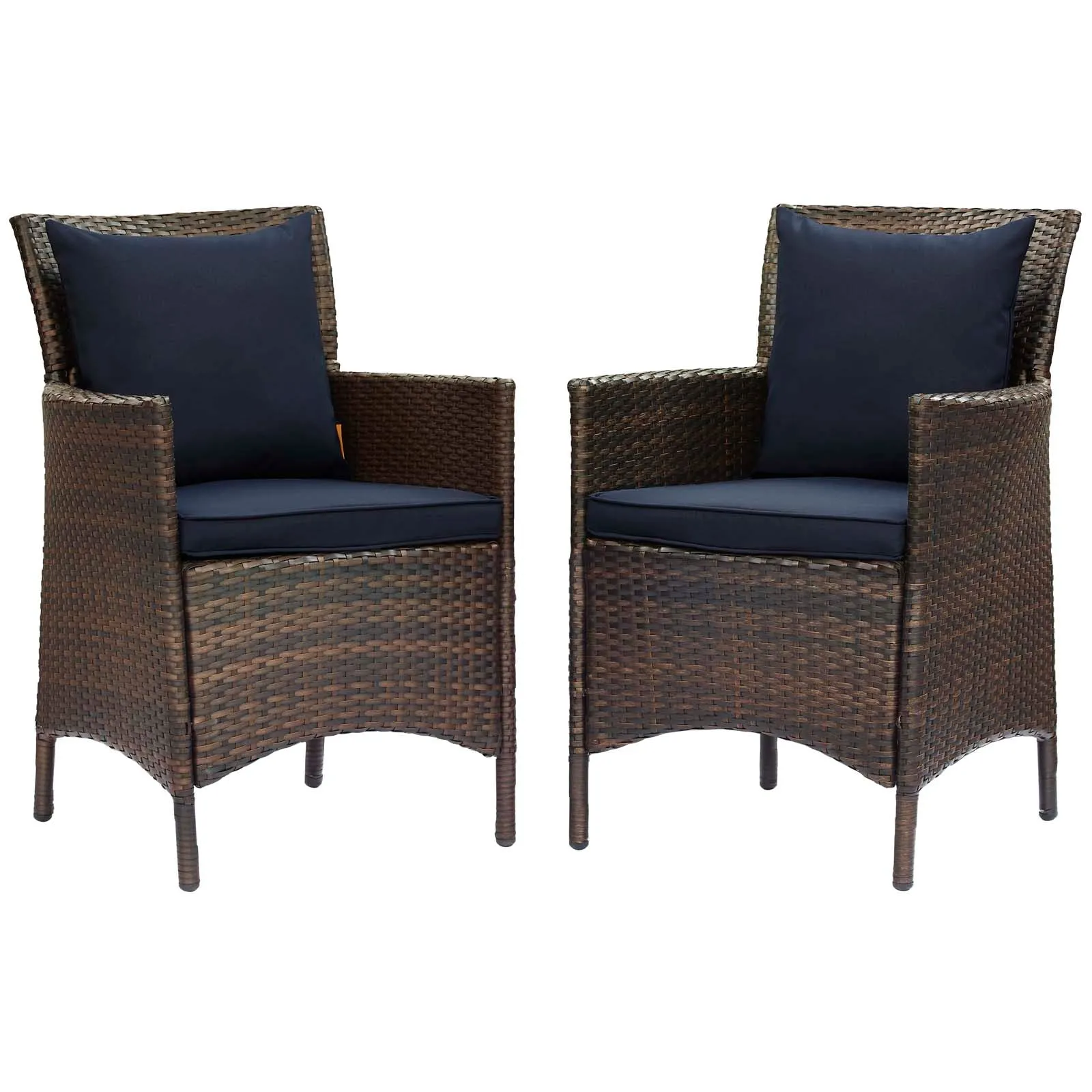 Modway Conduit Outdoor Patio Wicker Rattan Dining Armchair Set of 2 - EEI-4030
