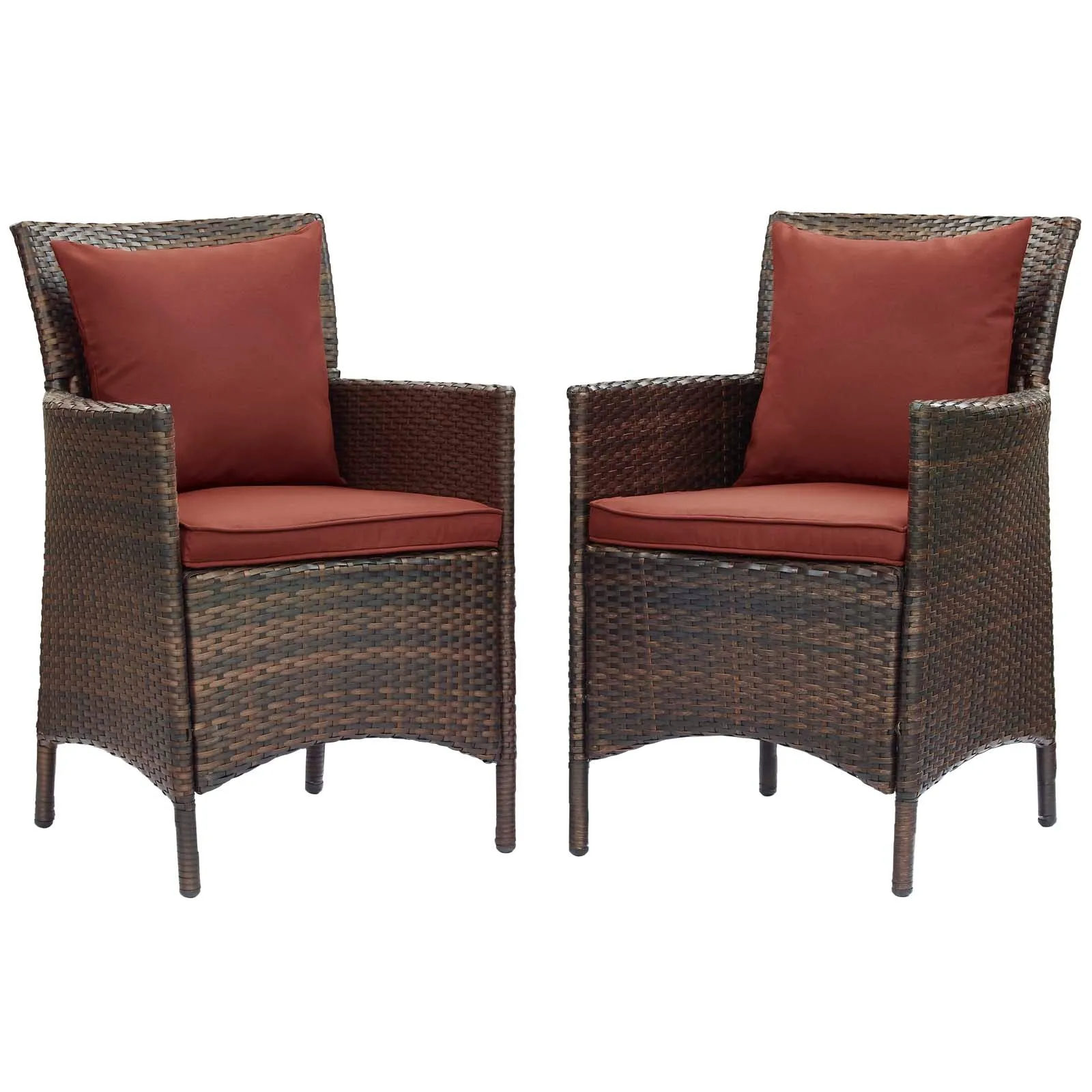 Modway Conduit Outdoor Patio Wicker Rattan Dining Armchair Set of 2 - EEI-4030