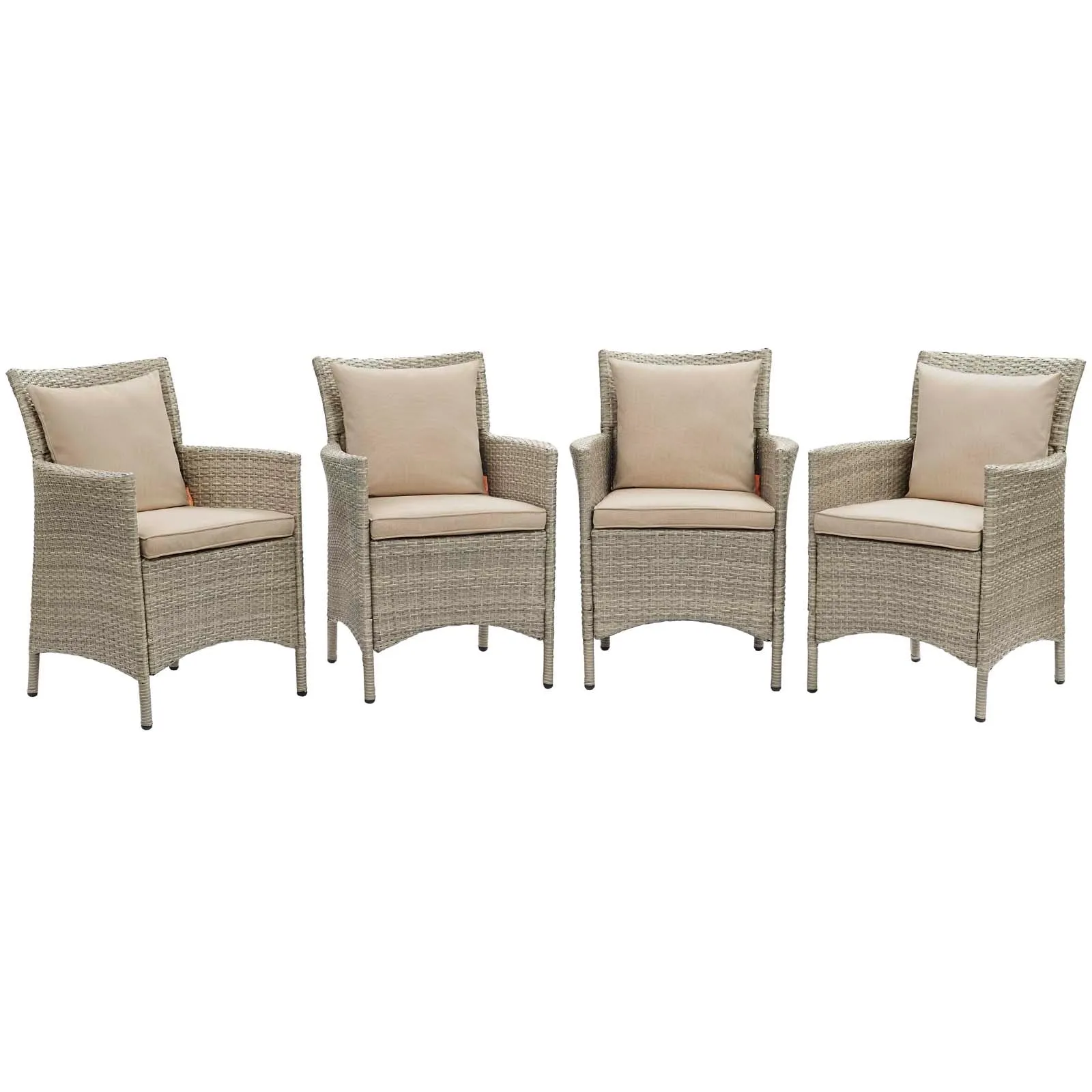 Modway Conduit Outdoor Patio Wicker Rattan Dining Armchair Set of 4 - EEI-4028