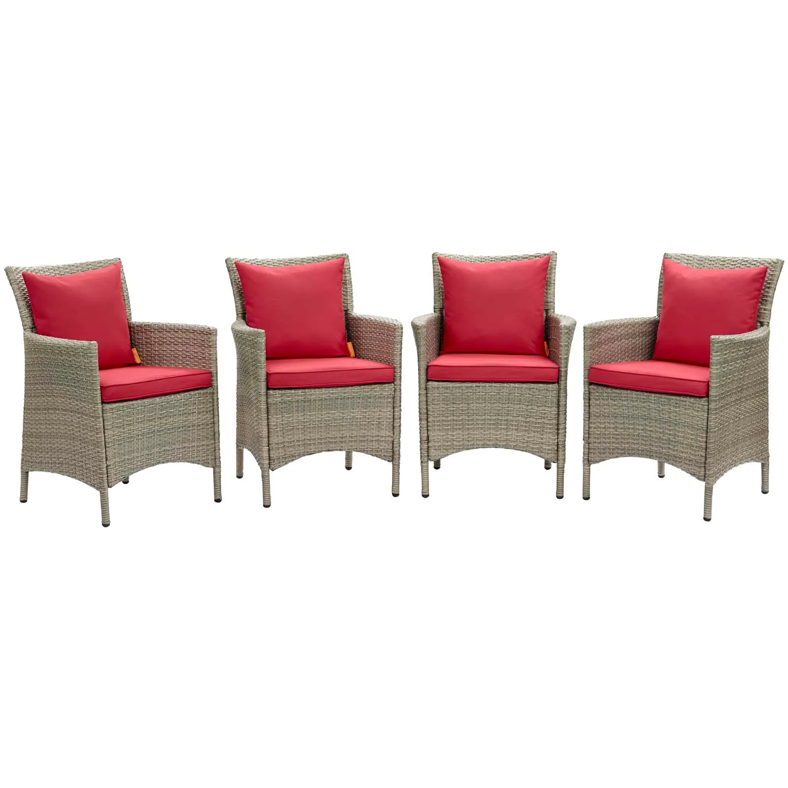 Modway Conduit Outdoor Patio Wicker Rattan Dining Armchair Set of 4 - EEI-4028