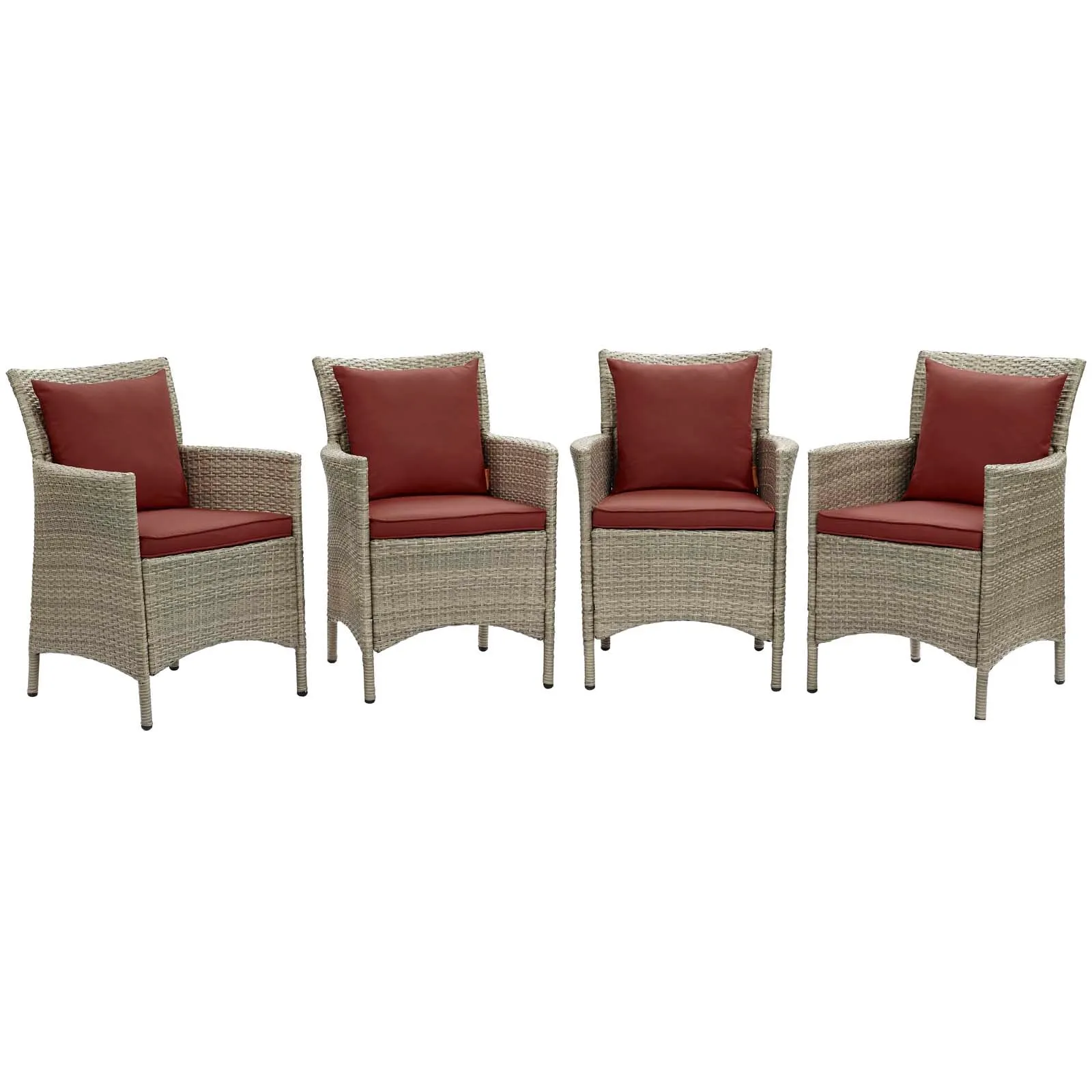 Modway Conduit Outdoor Patio Wicker Rattan Dining Armchair Set of 4 - EEI-4028