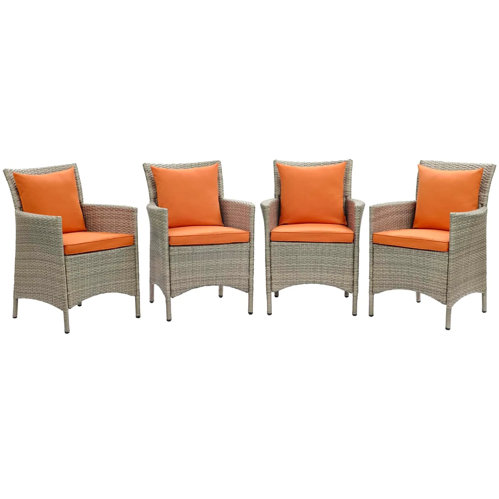Modway Conduit Outdoor Patio Wicker Rattan Dining Armchair Set of 4 - EEI-4028