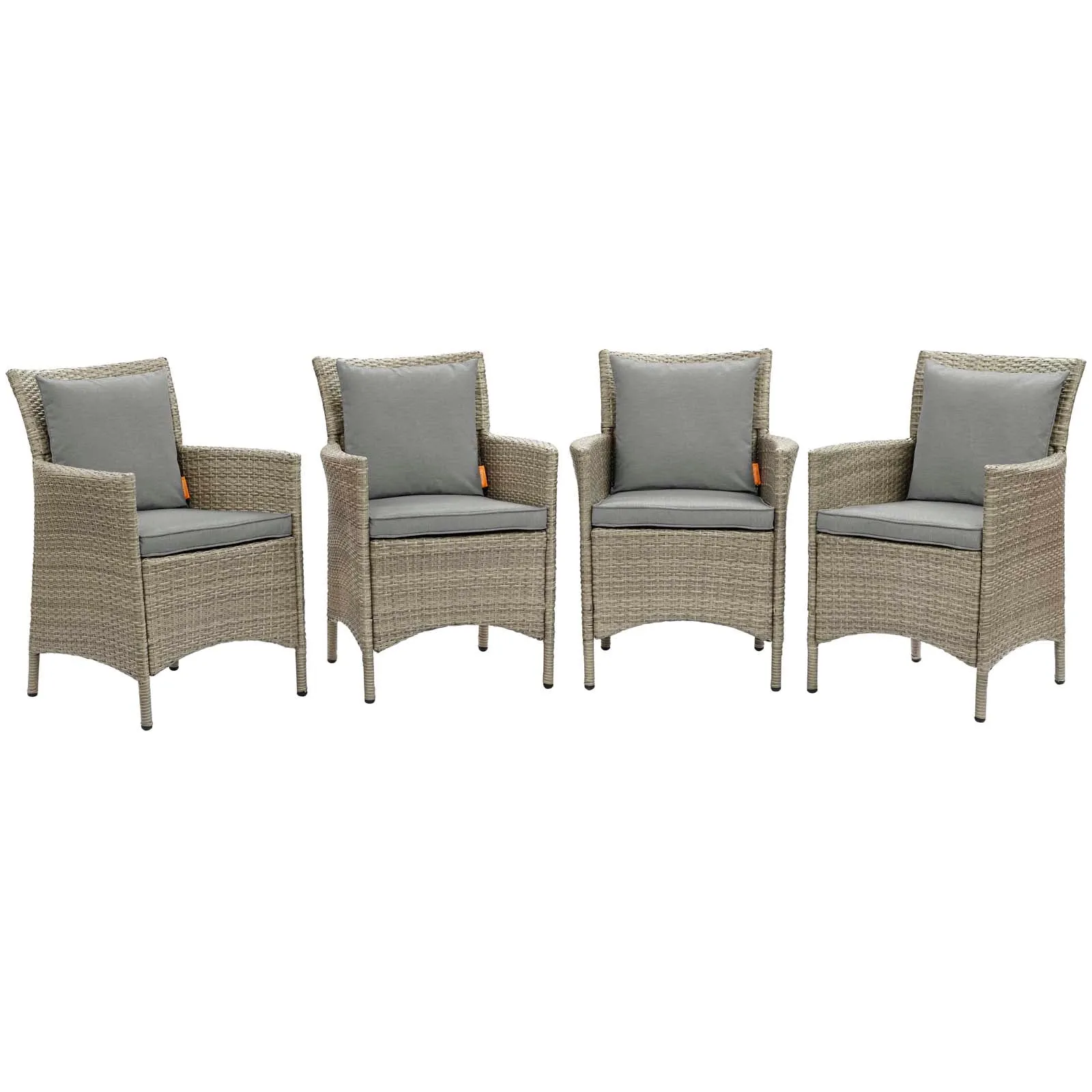 Modway Conduit Outdoor Patio Wicker Rattan Dining Armchair Set of 4 - EEI-4028