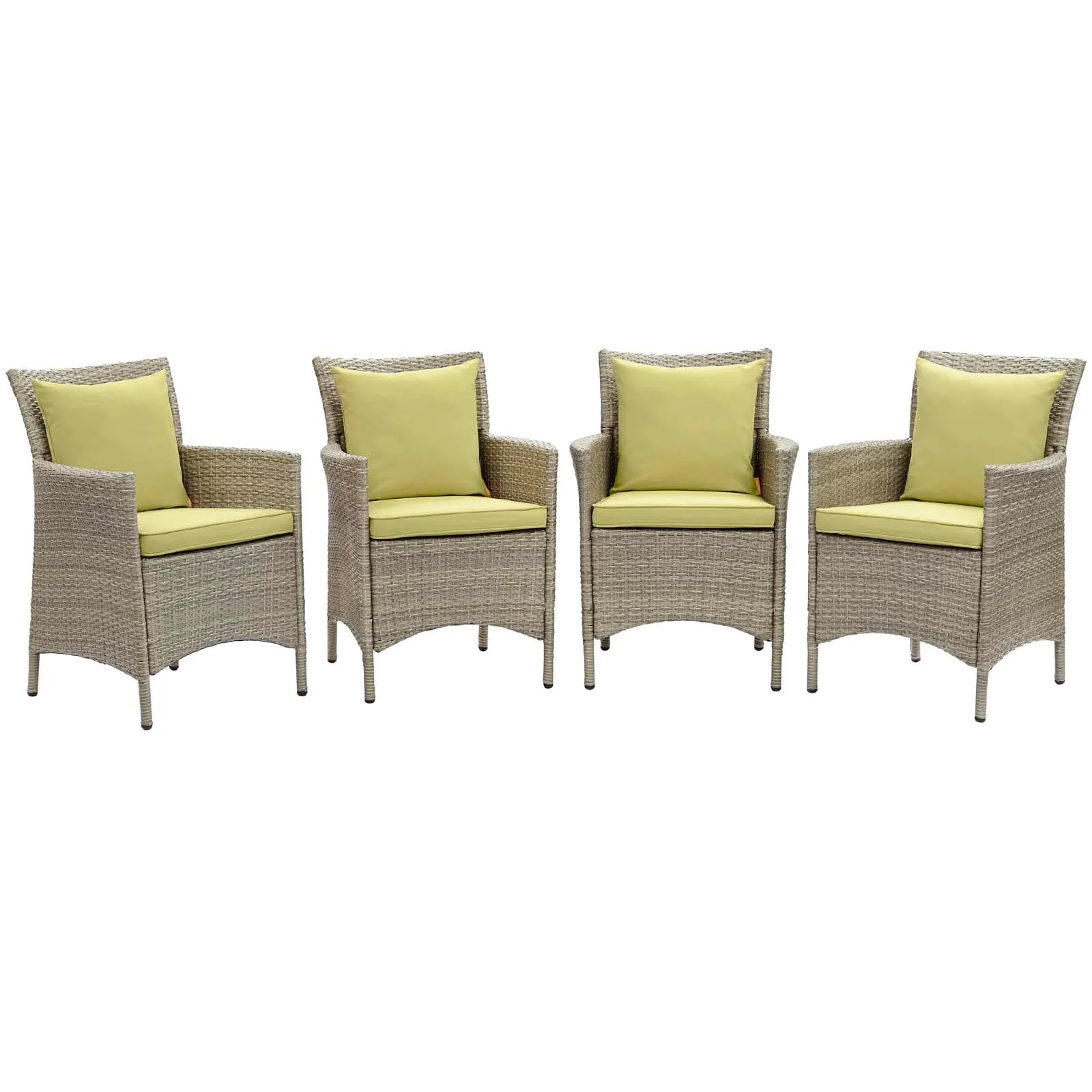 Modway Conduit Outdoor Patio Wicker Rattan Dining Armchair Set of 4 - EEI-4028