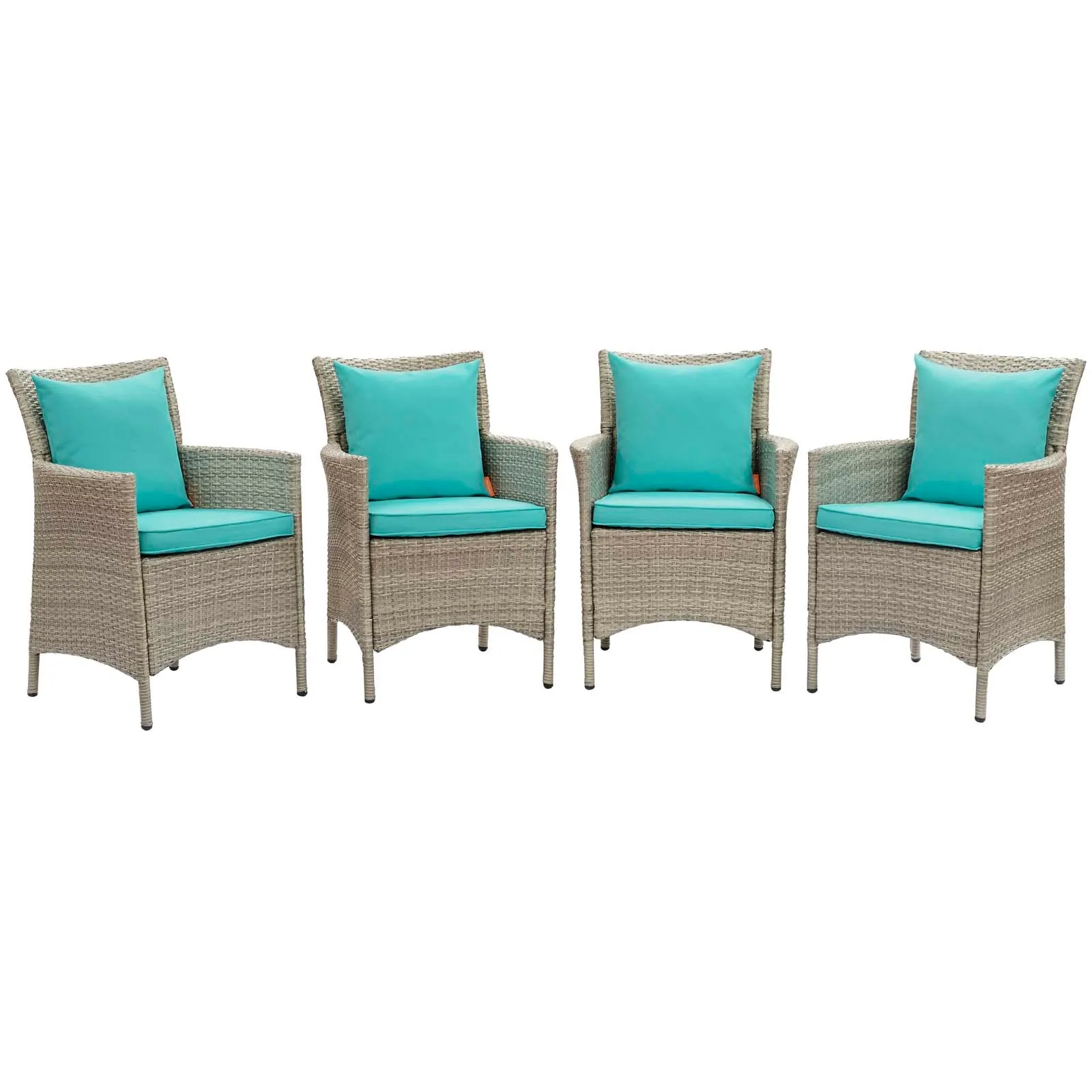 Modway Conduit Outdoor Patio Wicker Rattan Dining Armchair Set of 4 - EEI-4028