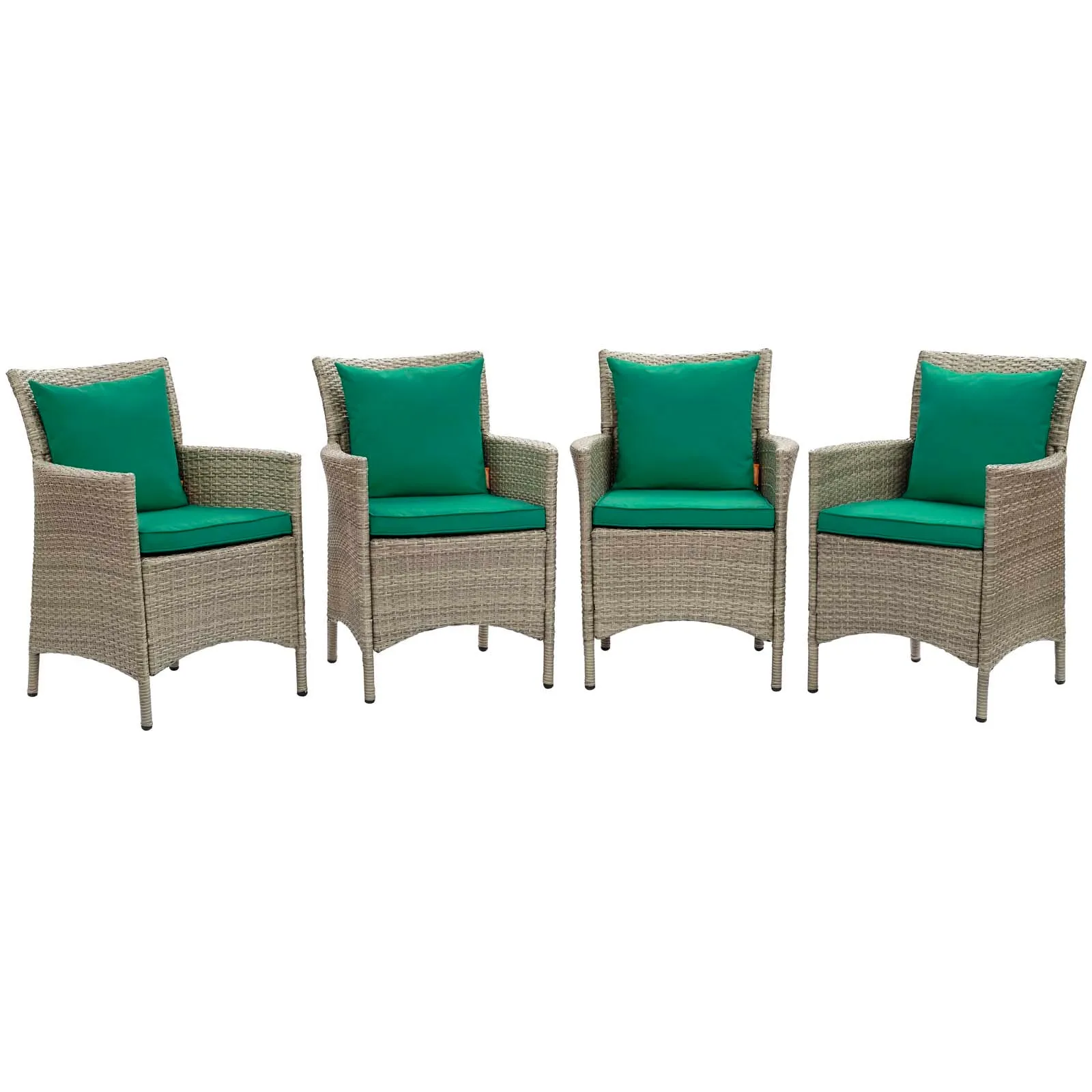 Modway Conduit Outdoor Patio Wicker Rattan Dining Armchair Set of 4 - EEI-4028