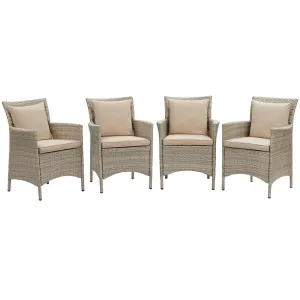Modway Conduit Outdoor Patio Wicker Rattan Dining Armchair Set of 4 - EEI-4028