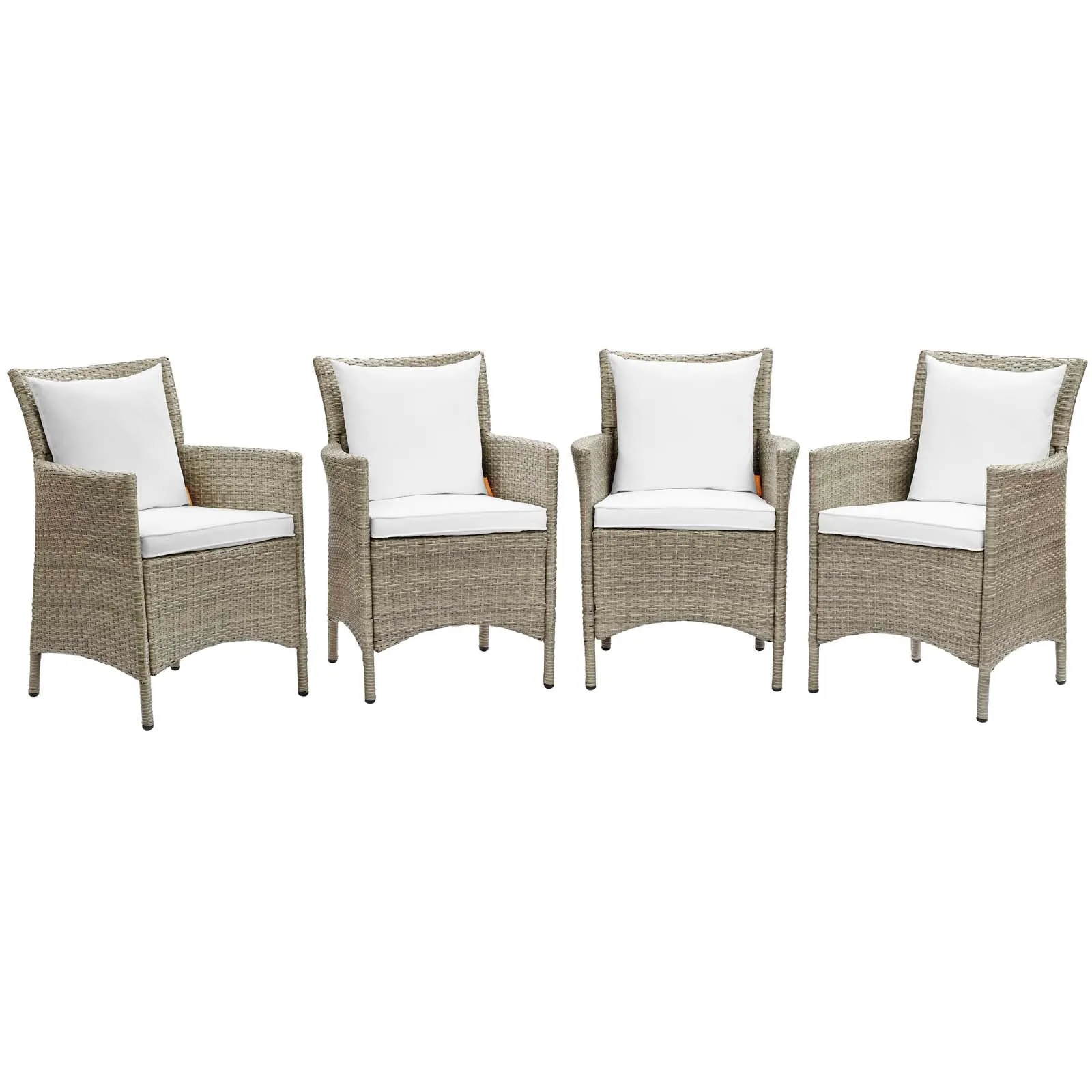 Modway Conduit Outdoor Patio Wicker Rattan Dining Armchair Set of 4 - EEI-4028