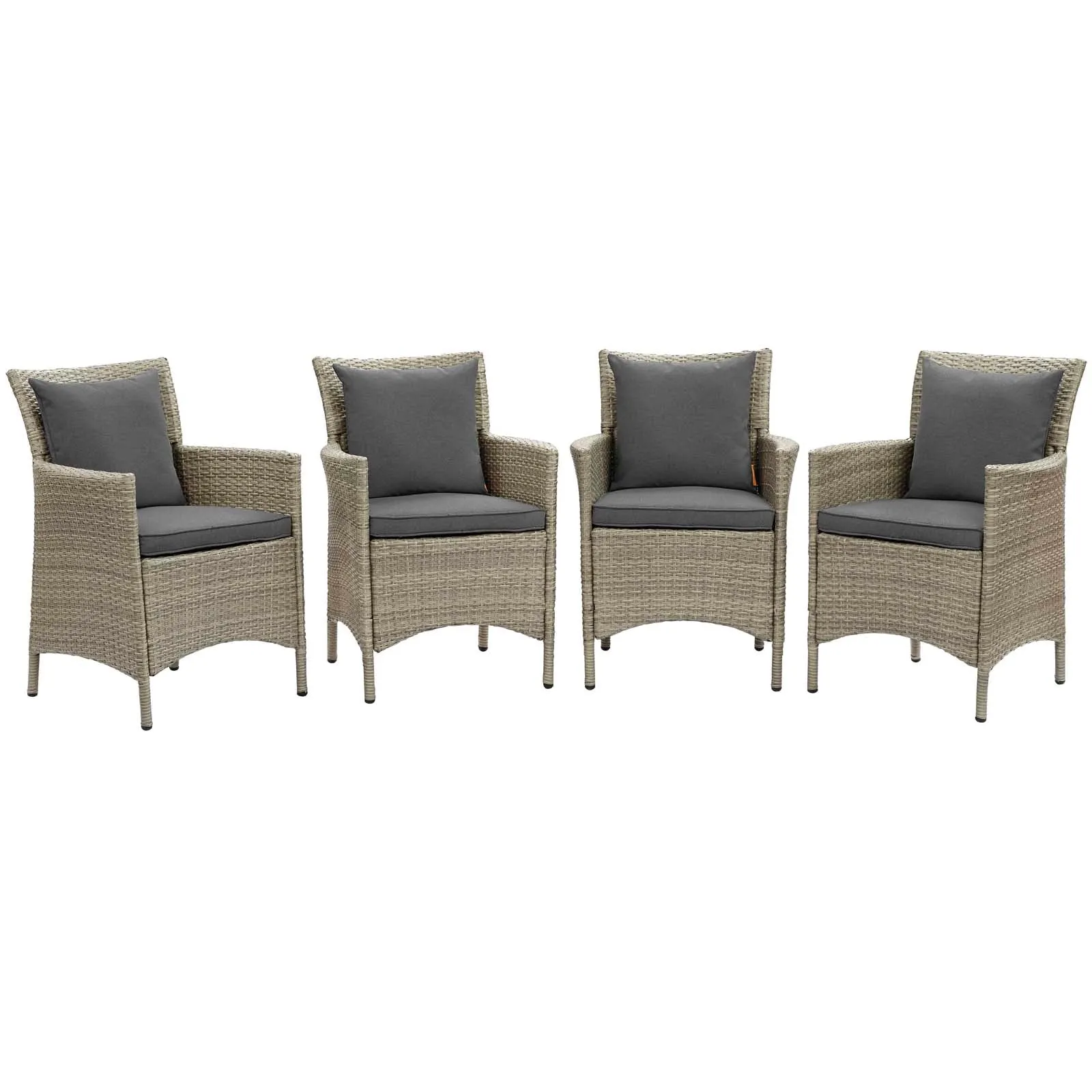 Modway Conduit Outdoor Patio Wicker Rattan Dining Armchair Set of 4 - EEI-4028