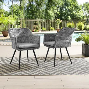 Modway Endeavor Dining Armchair Outdoor Patio Wicker Rattan Set of 2 - EEI-3181