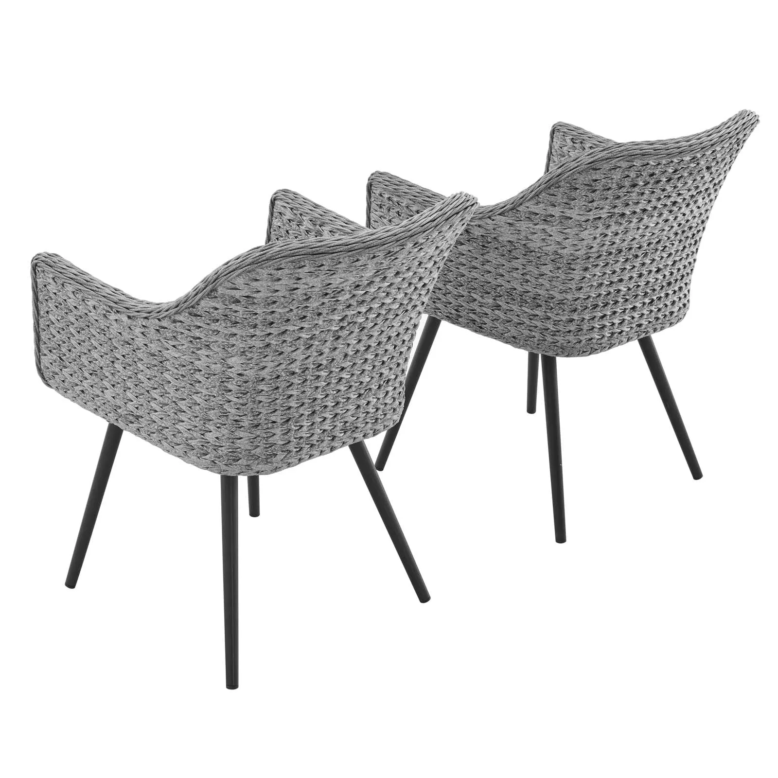 Modway Endeavor Dining Armchair Outdoor Patio Wicker Rattan Set of 2 - EEI-3181