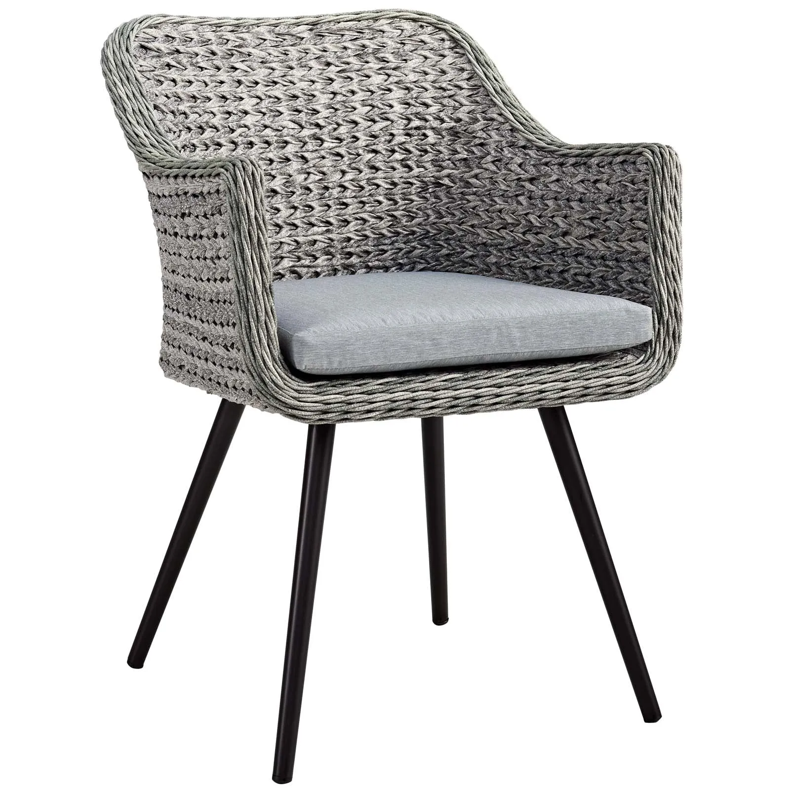 Modway Endeavor Dining Armchair Outdoor Patio Wicker Rattan Set of 2 - EEI-3181