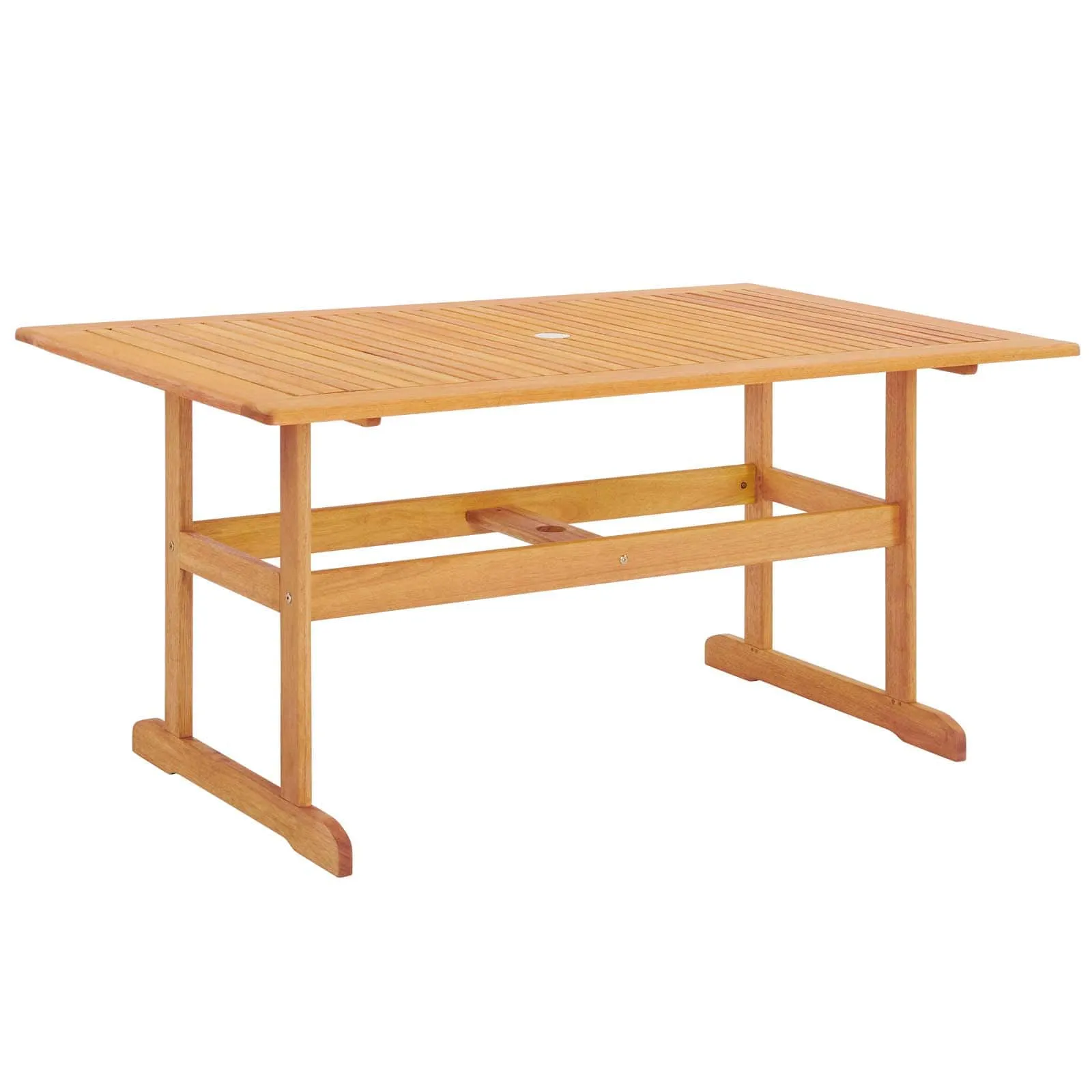 Modway Hatteras 59" Rectangle Outdoor Patio Eucalyptus Wood Dining Table - EEI-3675
