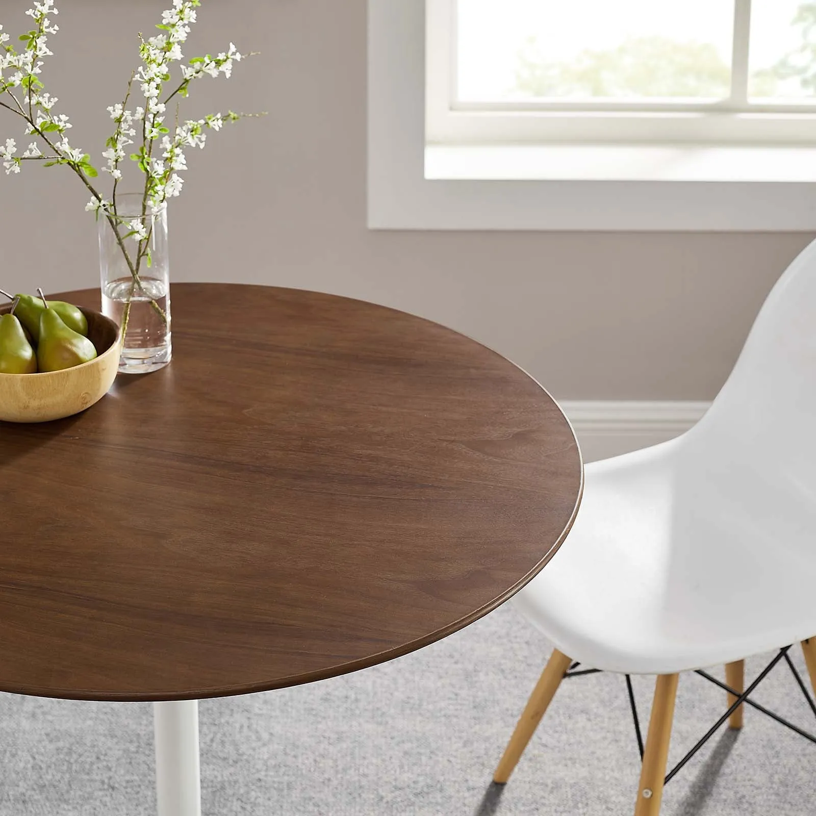Modway Lippa 36" Round Walnut Dining Table - Walnut - EEI-1136