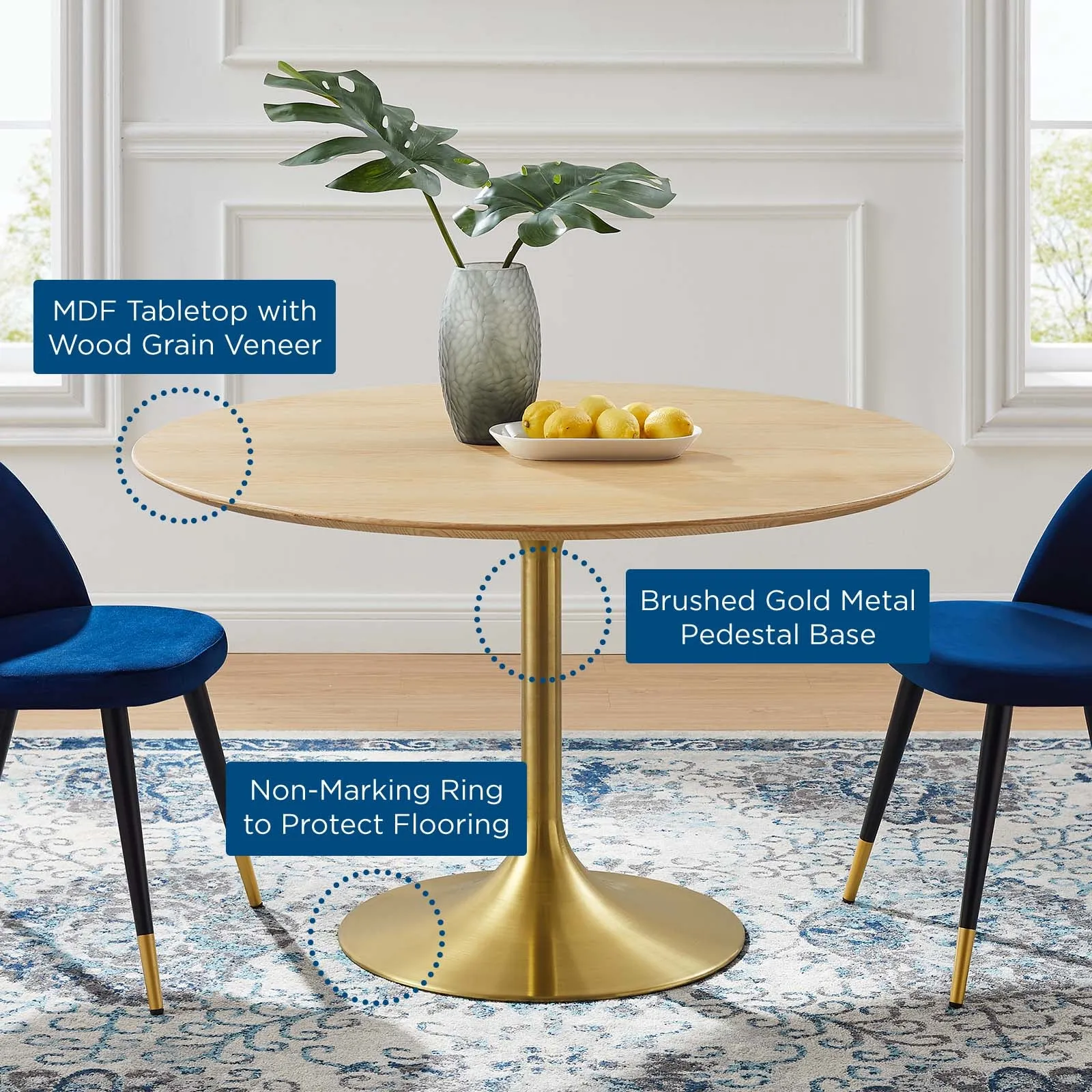 Modway Lippa 47" Wood Dining Table - EEI-5231