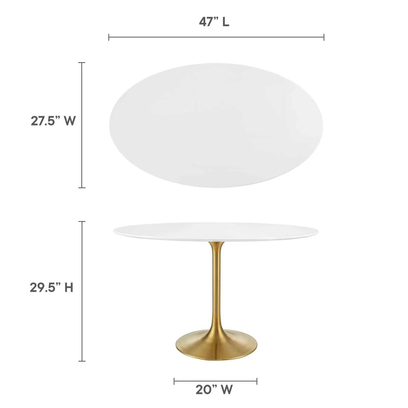 Modway Lippa 48" Oval Dining Table - EEI-3215