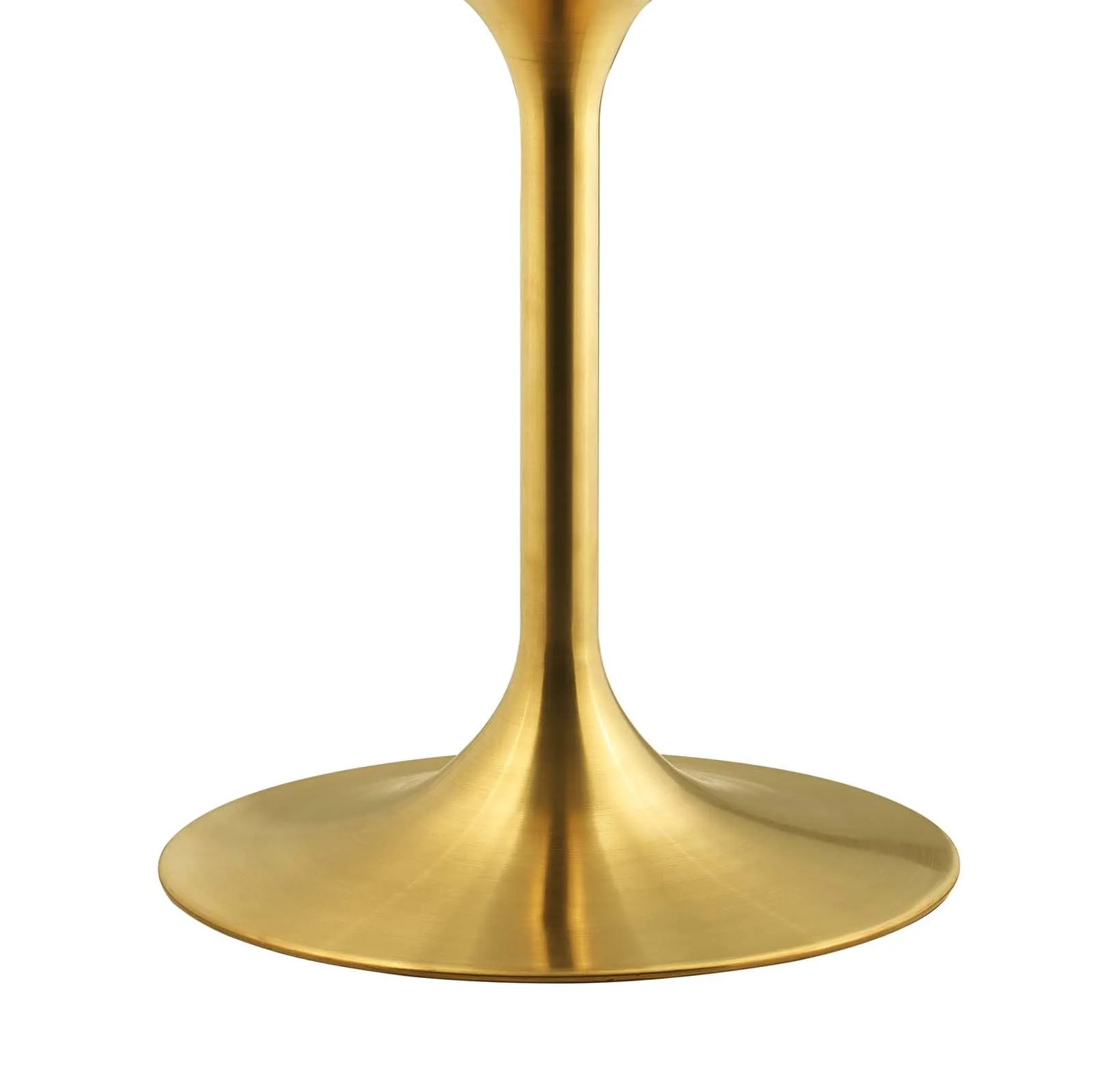 Modway Lippa 54" Round Artificial Marble Dining Table in Gold White - EEI-3233
