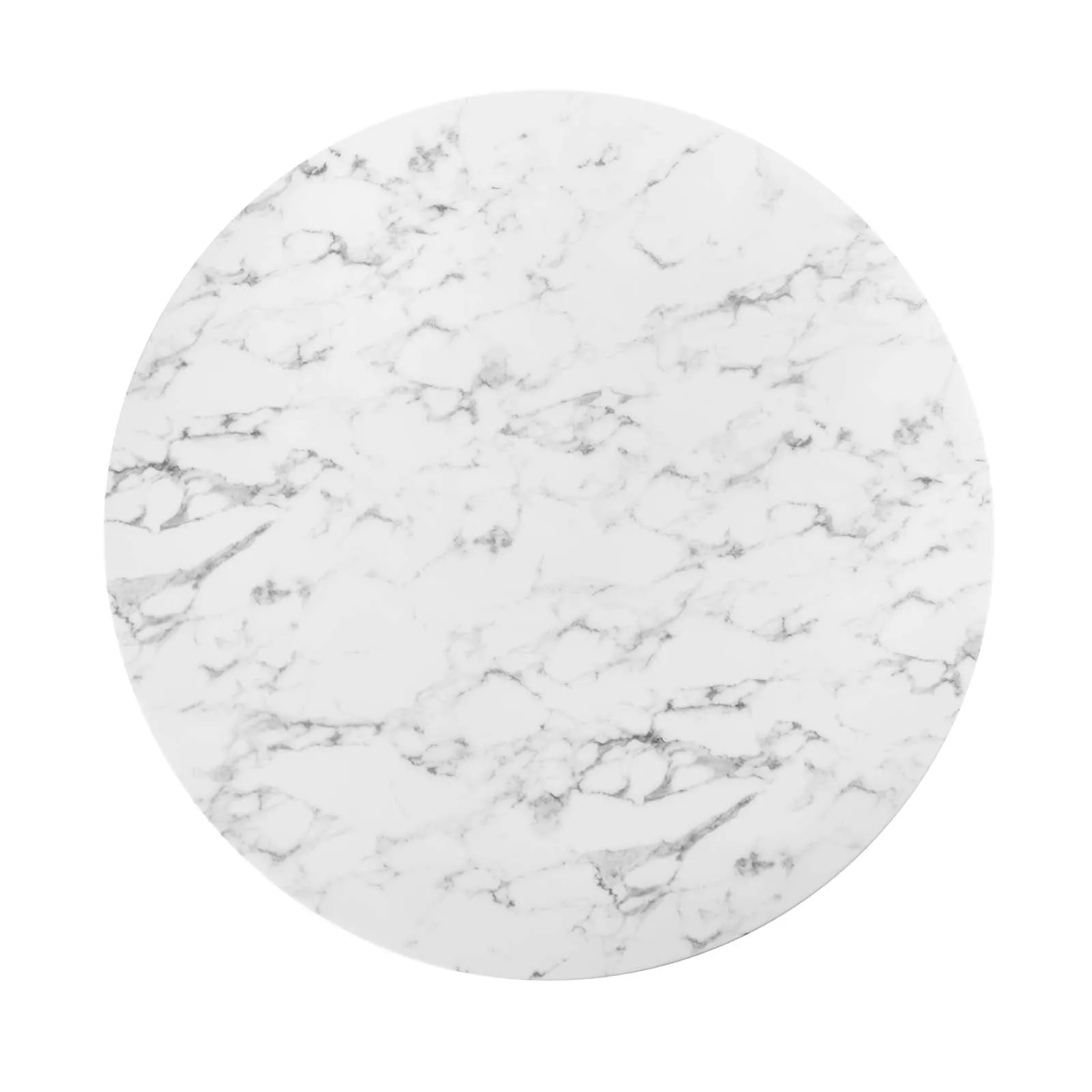 Modway Lippa 54" Round Artificial Marble Dining Table in Gold White - EEI-3233