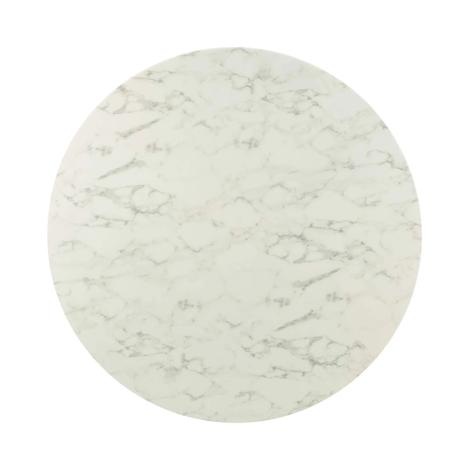 Modway Lippa 54" Round Artificial Marble Dining Table in Gold White - EEI-3233