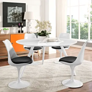 Modway Lippa 54" Round Wood Top Dining Table with Tripod Base in White - EEI-2524