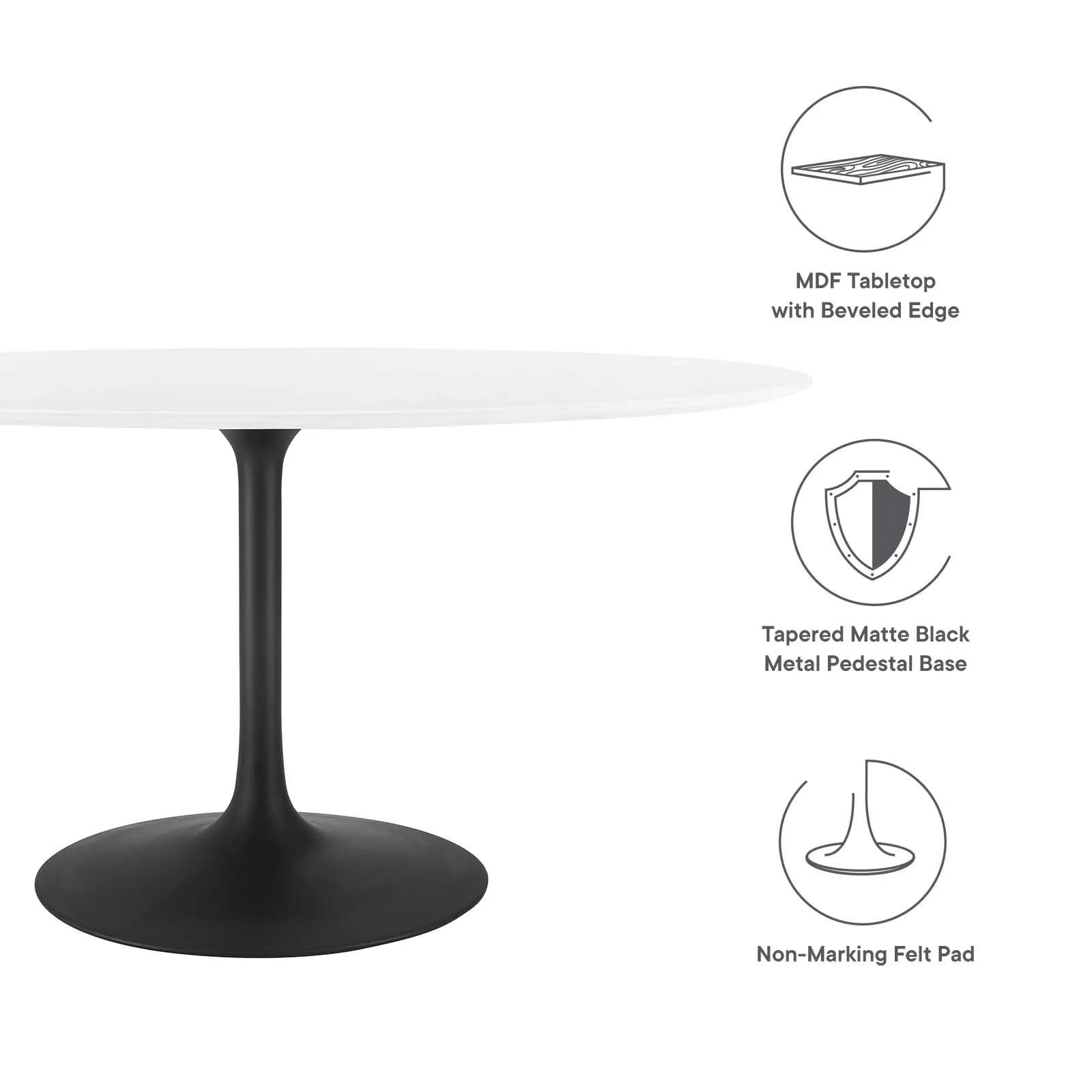 Modway Lippa 60" Oval Wood Top Dining Table - EEI-3539