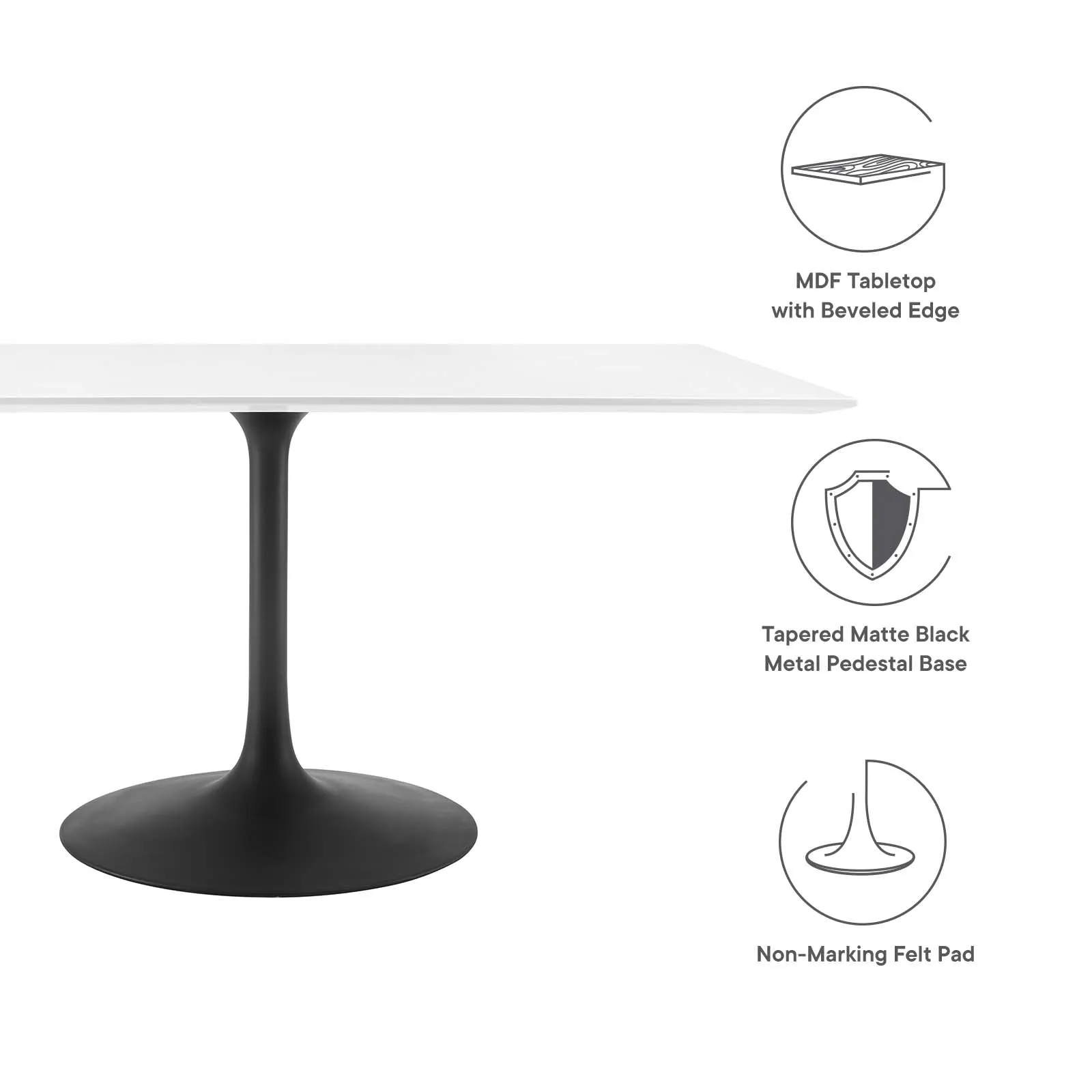 Modway Lippa 60" Rectangle Wood Dining Table - EEI-3541