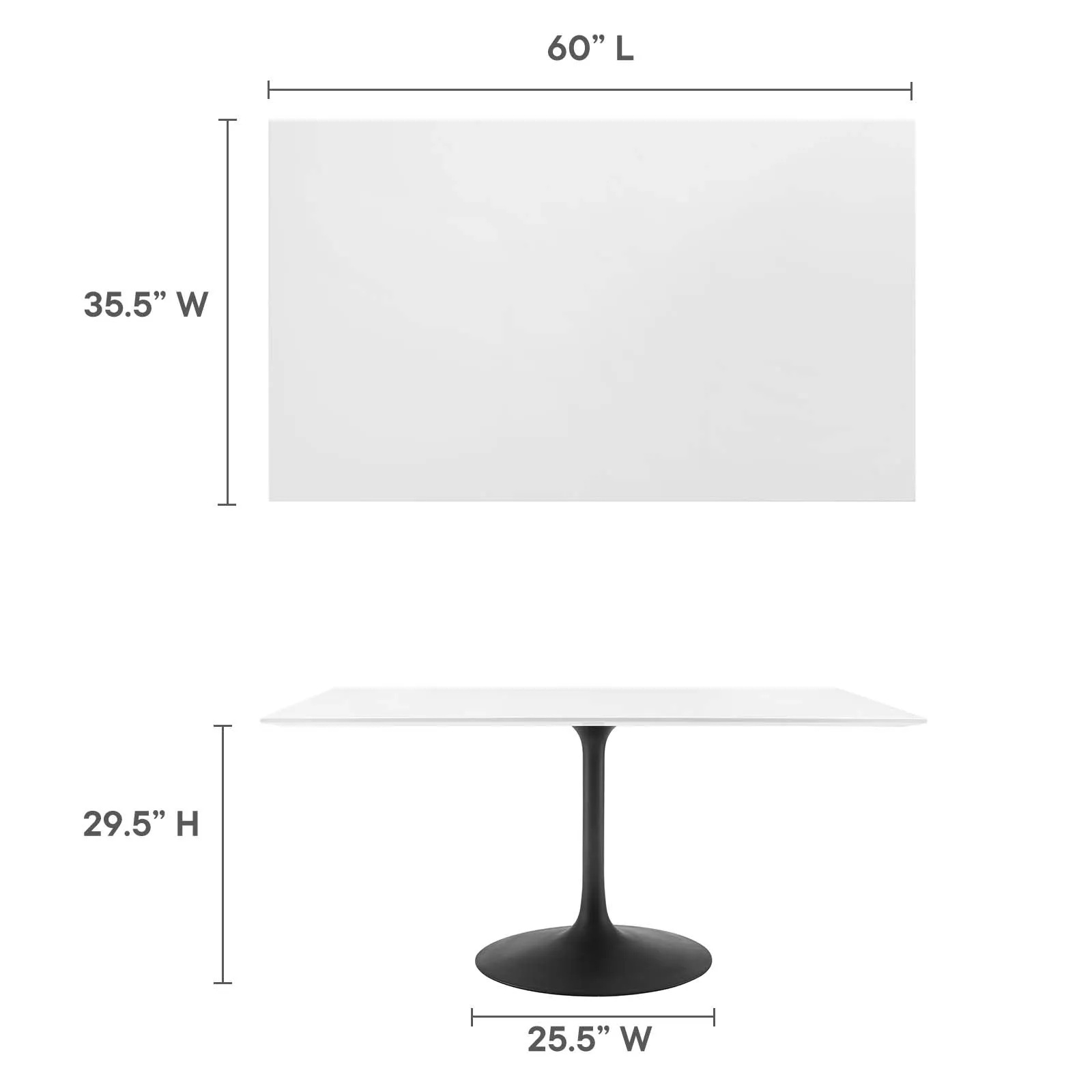 Modway Lippa 60" Rectangle Wood Dining Table - EEI-3541