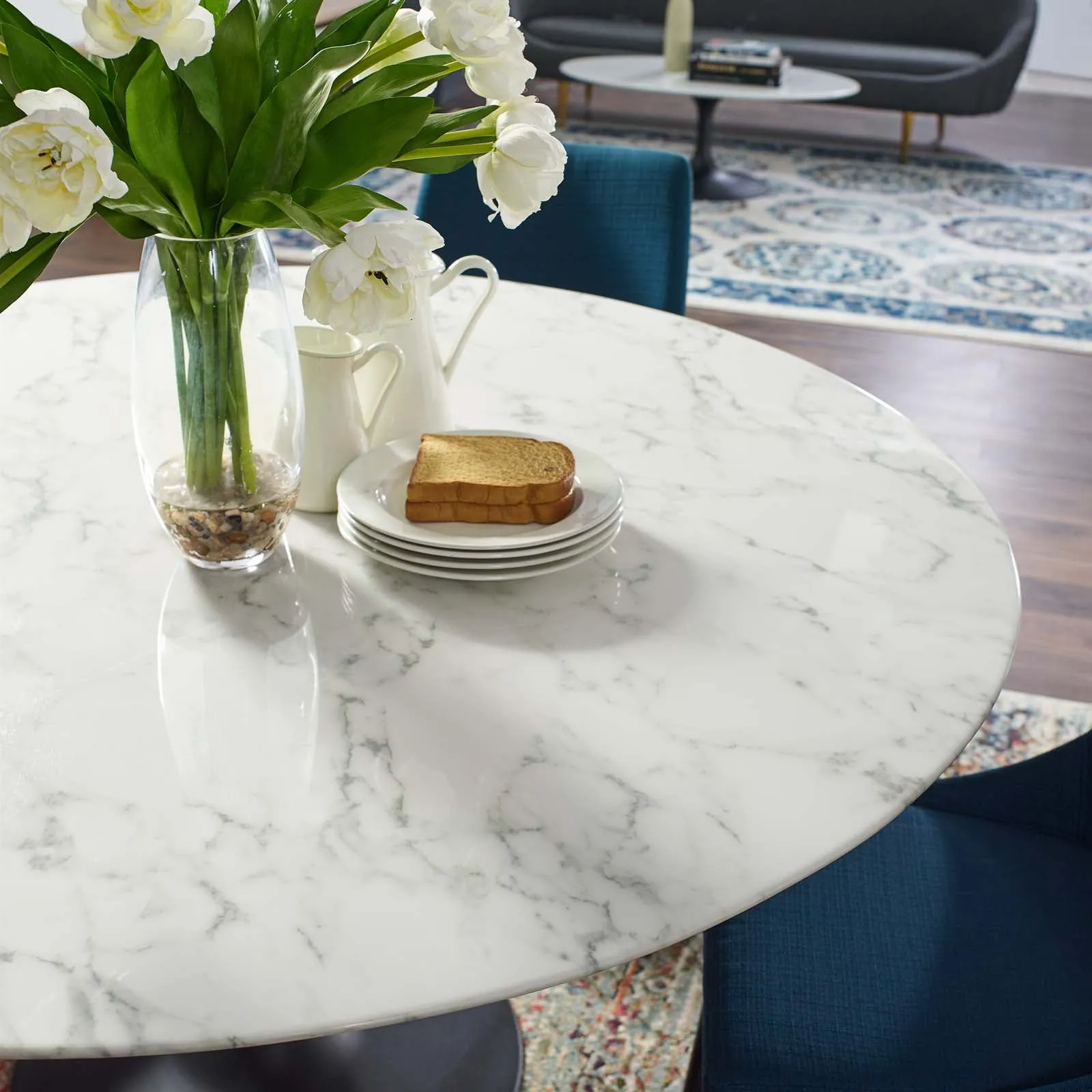 Modway Lippa 60" Round Artificial Marble Dining Table - EEI-3529