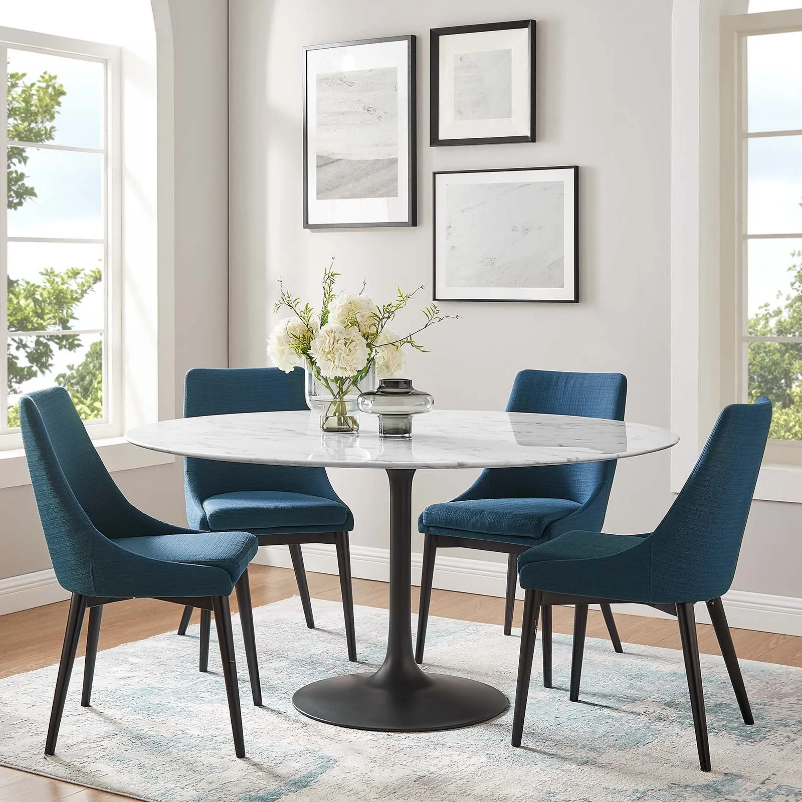 Modway Lippa 60" Round Artificial Marble Dining Table - EEI-3529