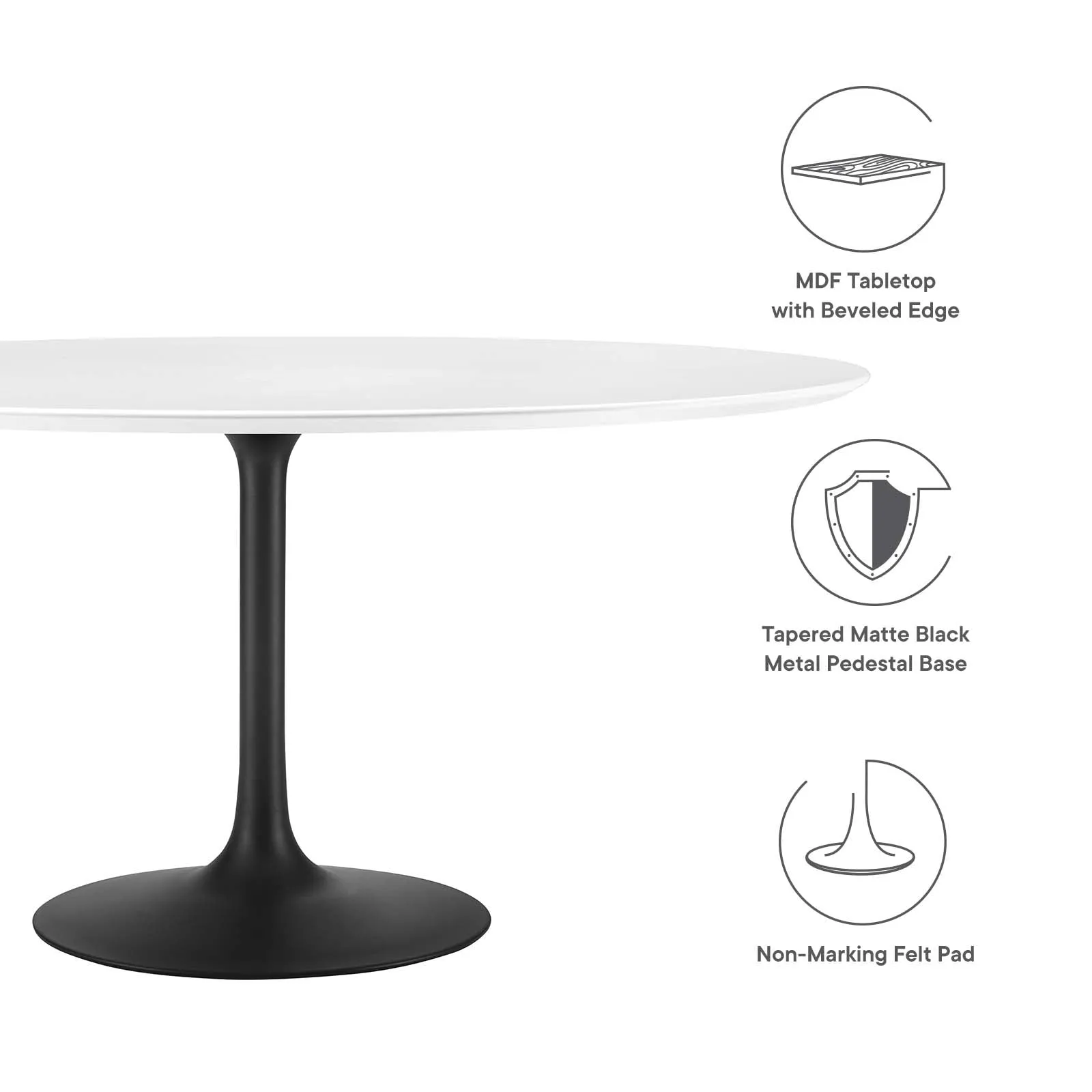 Modway Lippa 60" Round Wood Dining Table - EEI-3524