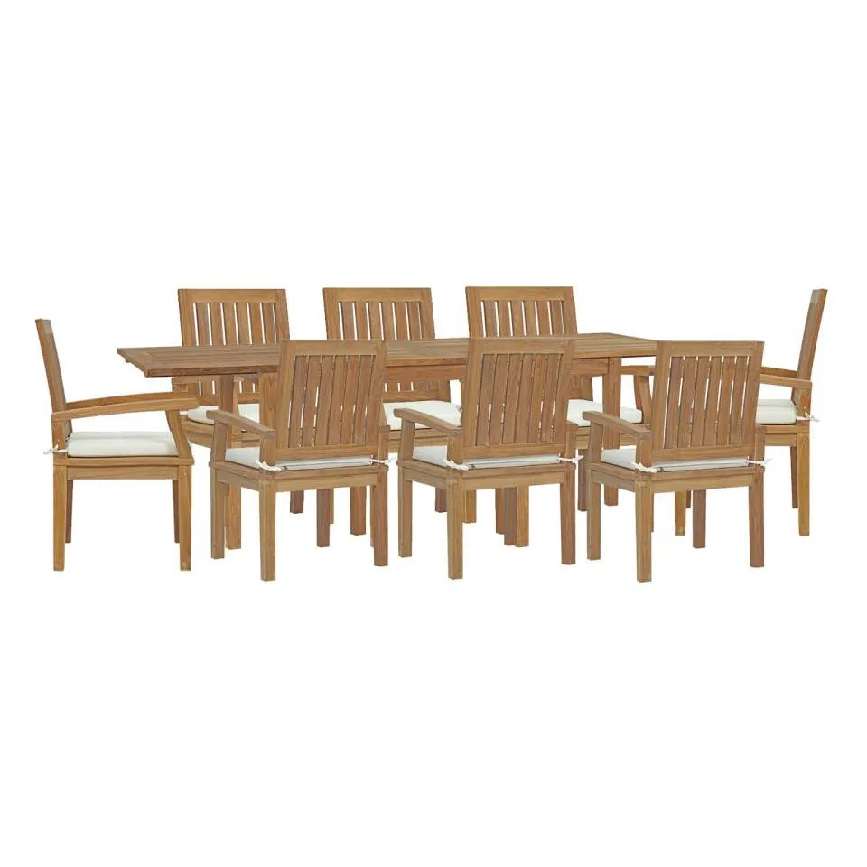 Modway Marina 9 Piece Outdoor Patio Teak Dining Set - EEI-4034