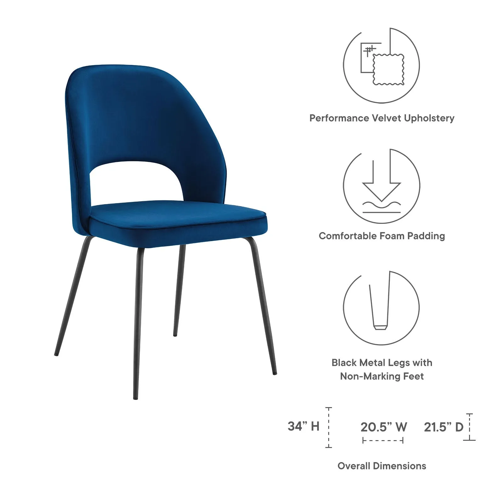 Modway Nico Performance Velvet Dining Chair Set of 2 - EEI-4673