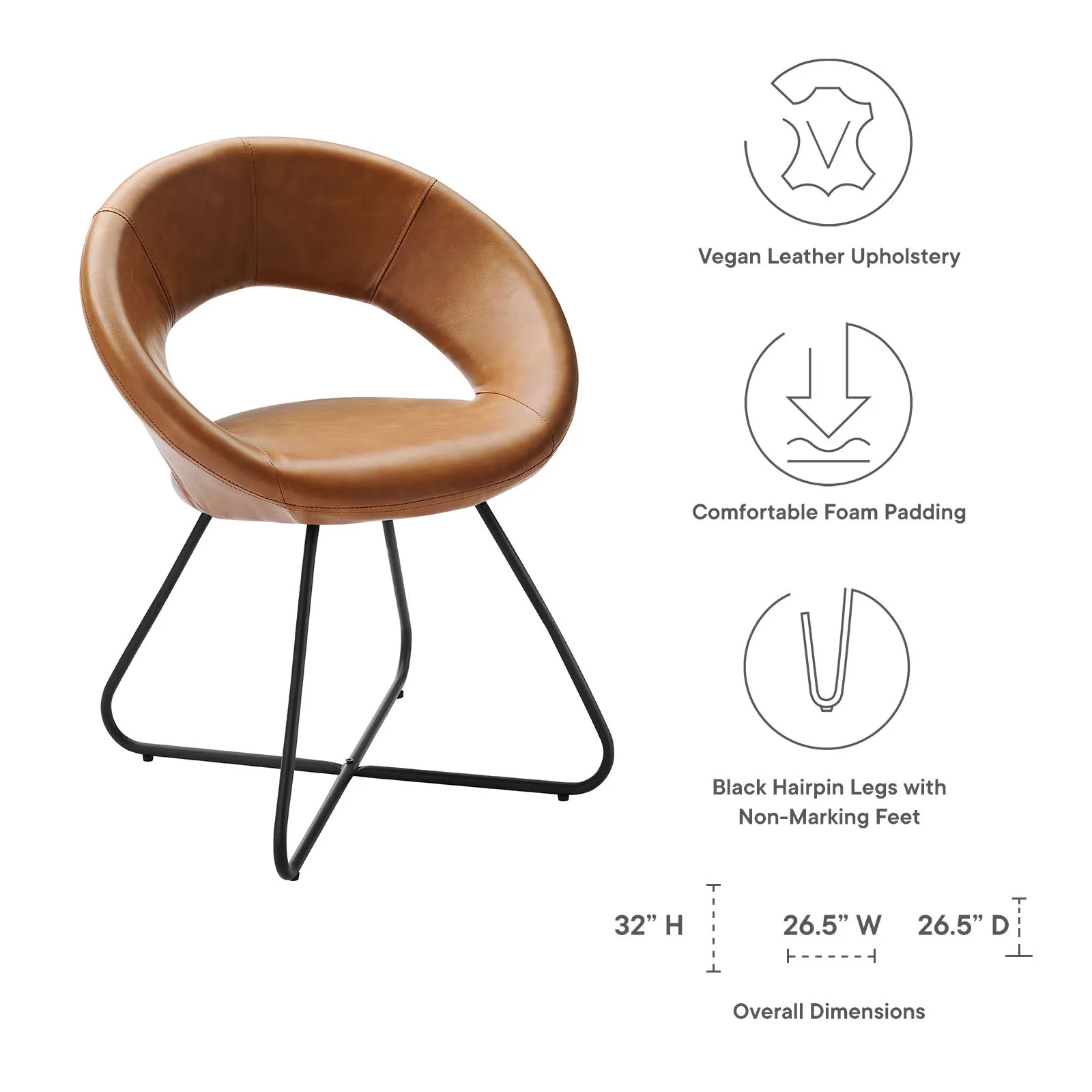 Modway Nouvelle Vegan Leather Dining Chair Set of 2 - EEI-4682