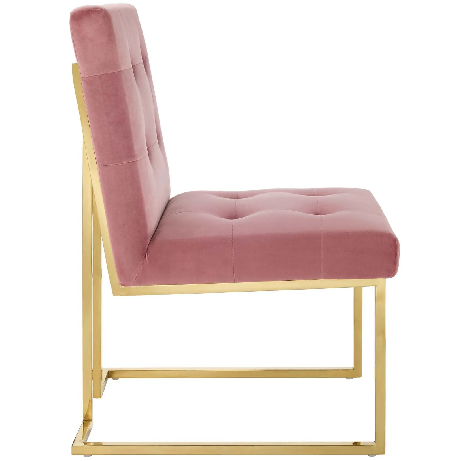 Modway Privy Gold Stainless Steel Performance Velvet Dining Chair - EEI-3744