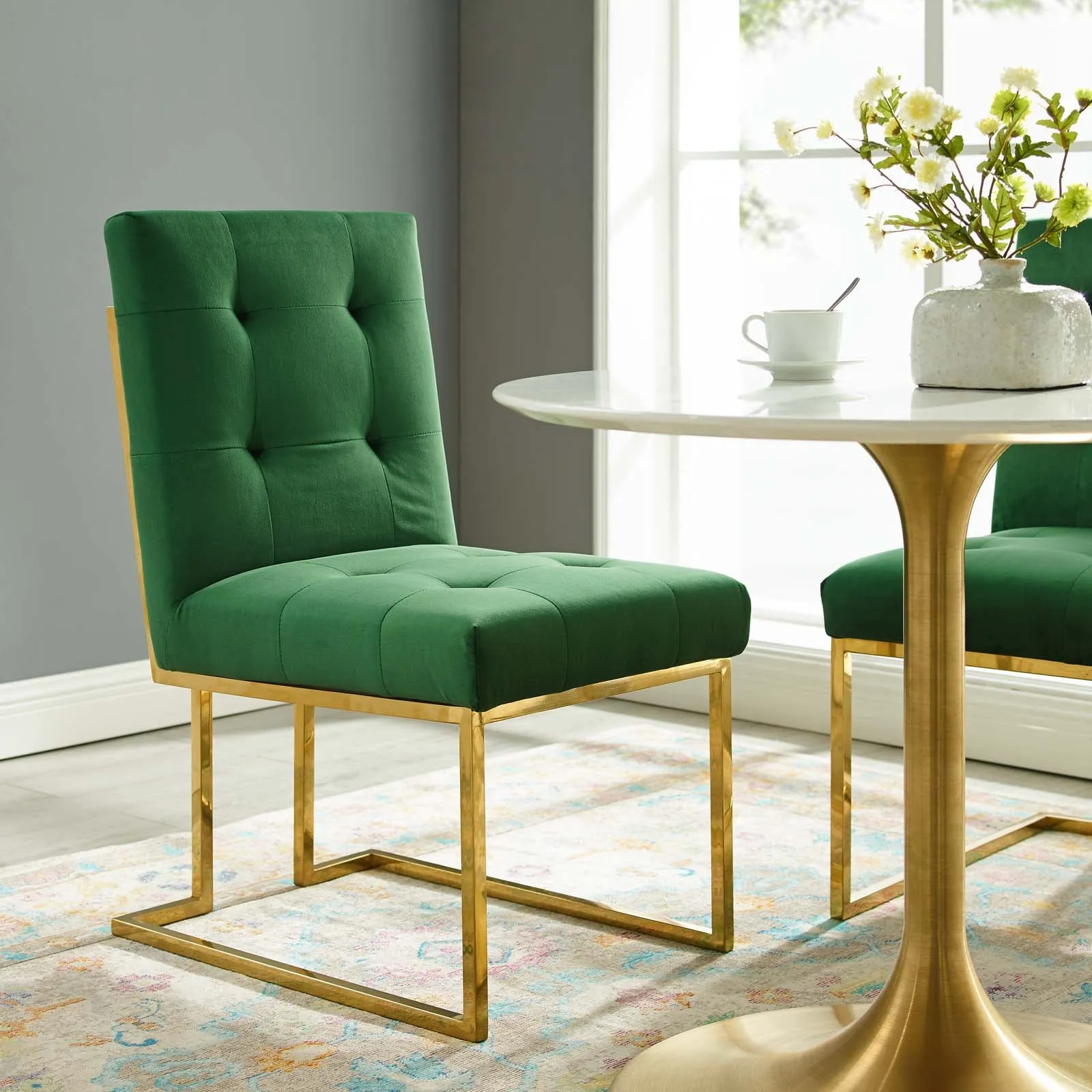 Modway Privy Gold Stainless Steel Performance Velvet Dining Chair - EEI-3744