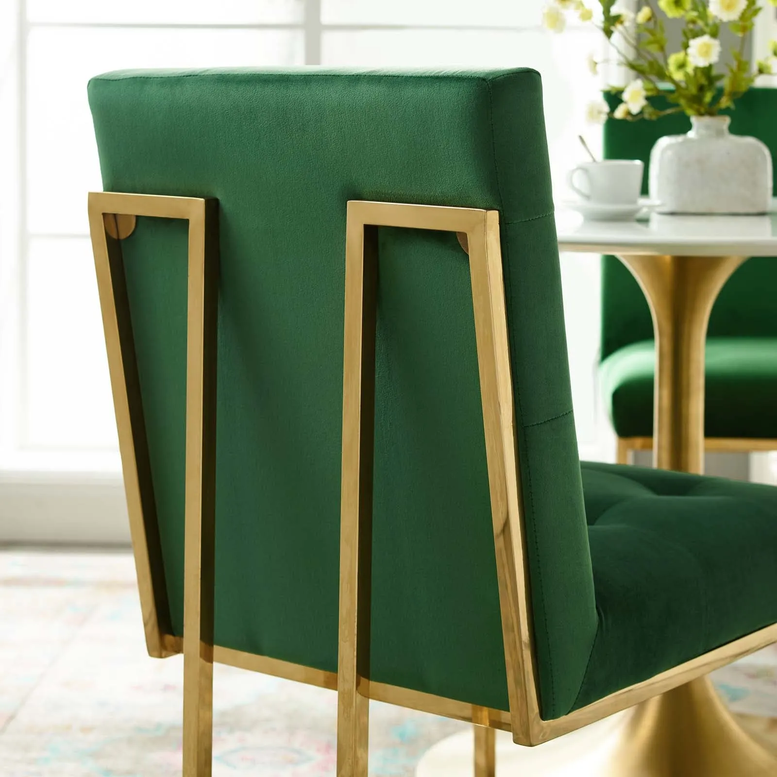 Modway Privy Gold Stainless Steel Performance Velvet Dining Chair - EEI-3744