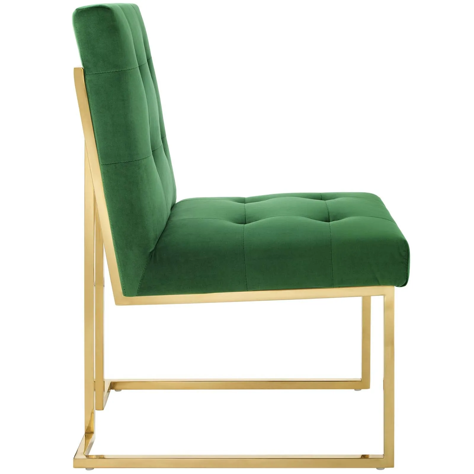 Modway Privy Gold Stainless Steel Performance Velvet Dining Chair - EEI-3744