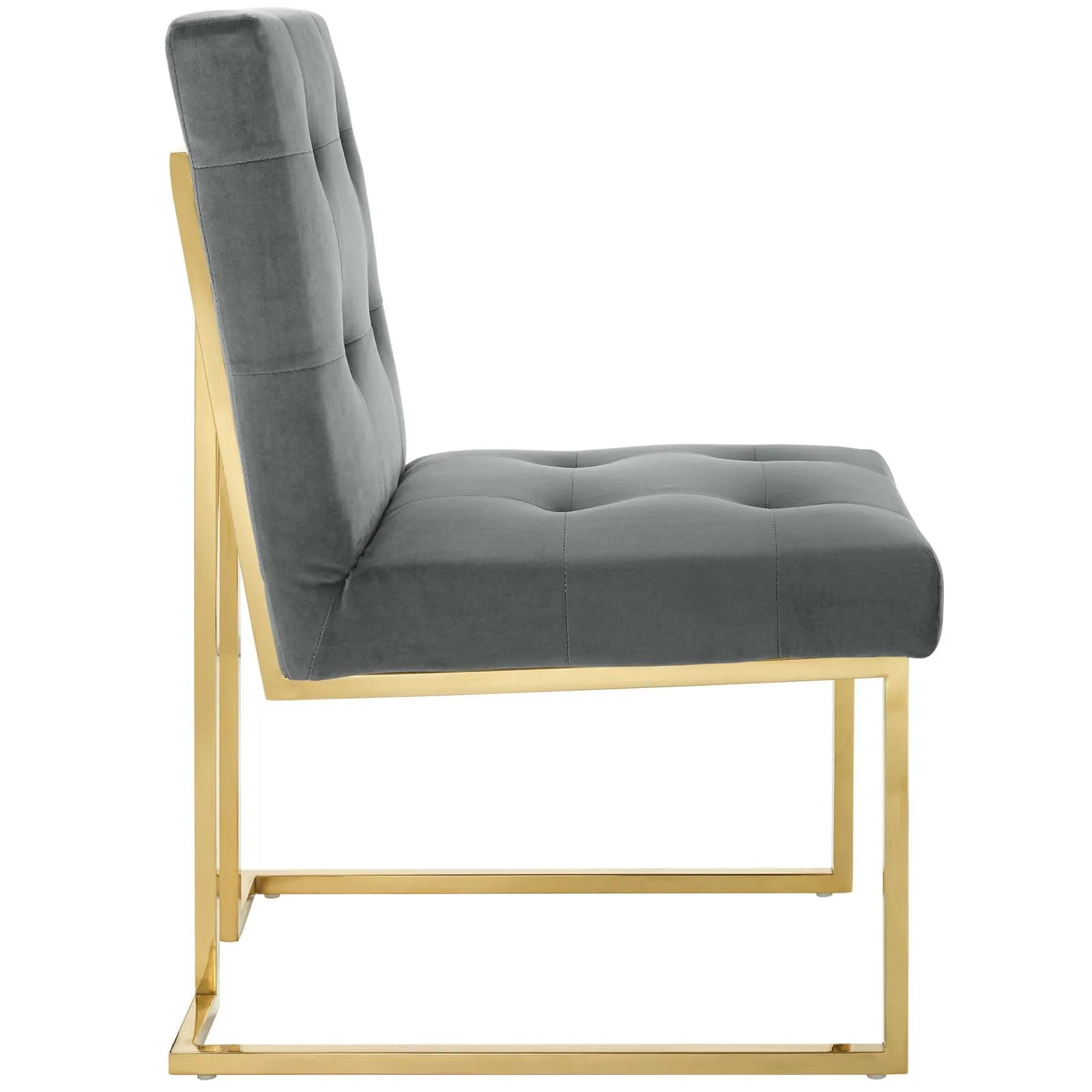 Modway Privy Gold Stainless Steel Performance Velvet Dining Chair - EEI-3744