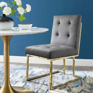 Modway Privy Gold Stainless Steel Performance Velvet Dining Chair - EEI-3744