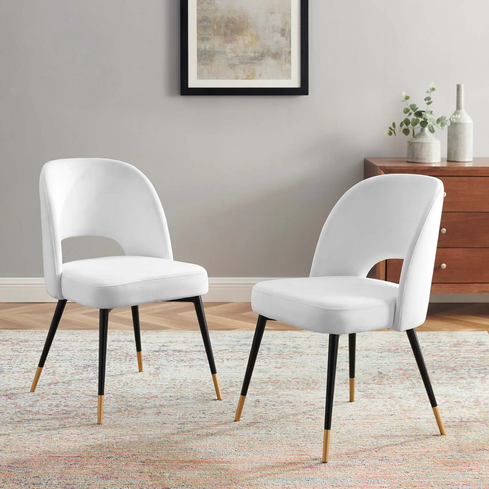 Modway Rouse Performance Velvet Dining Side Chairs - Set of 2 - EEI-4599