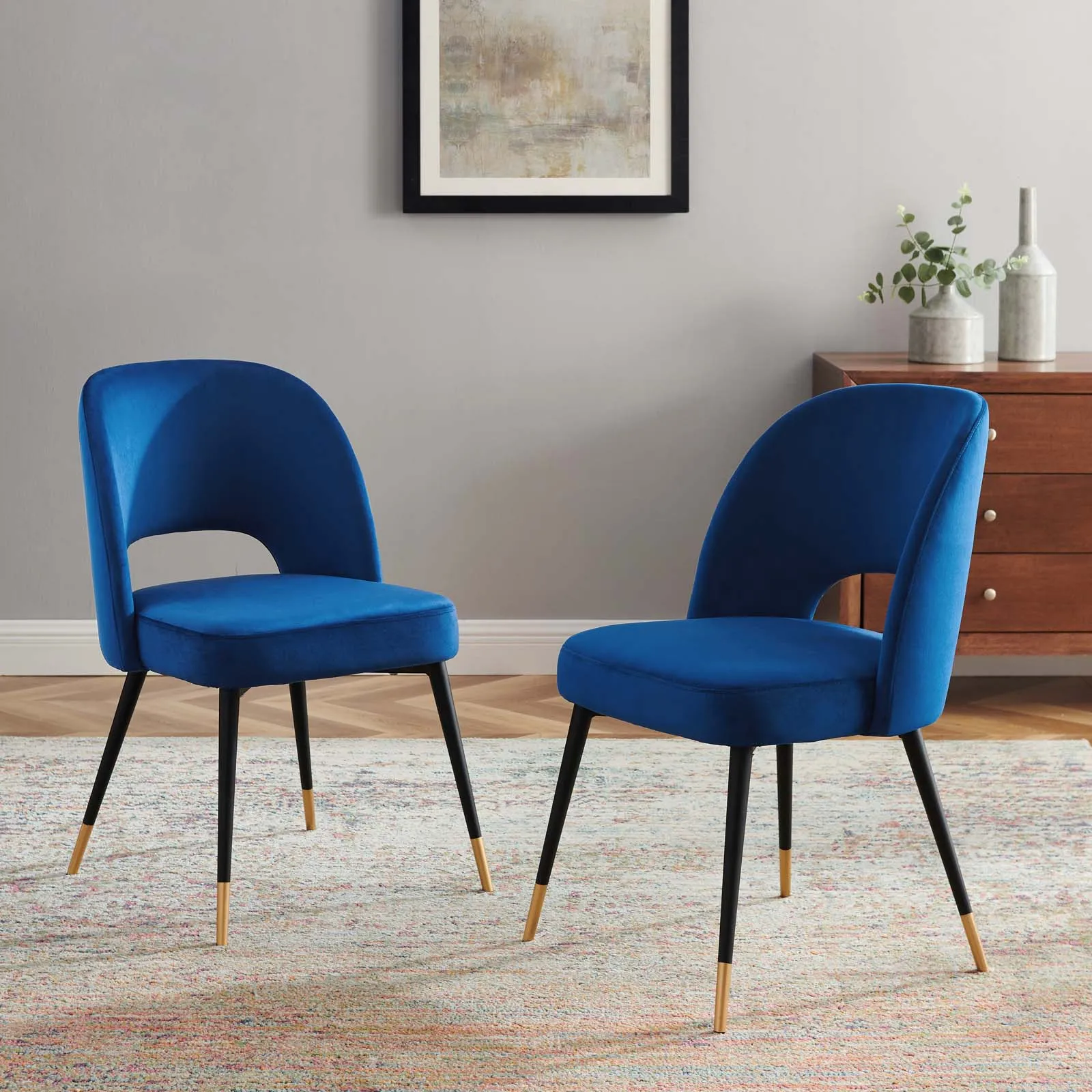 Modway Rouse Performance Velvet Dining Side Chairs - Set of 2 - EEI-4599
