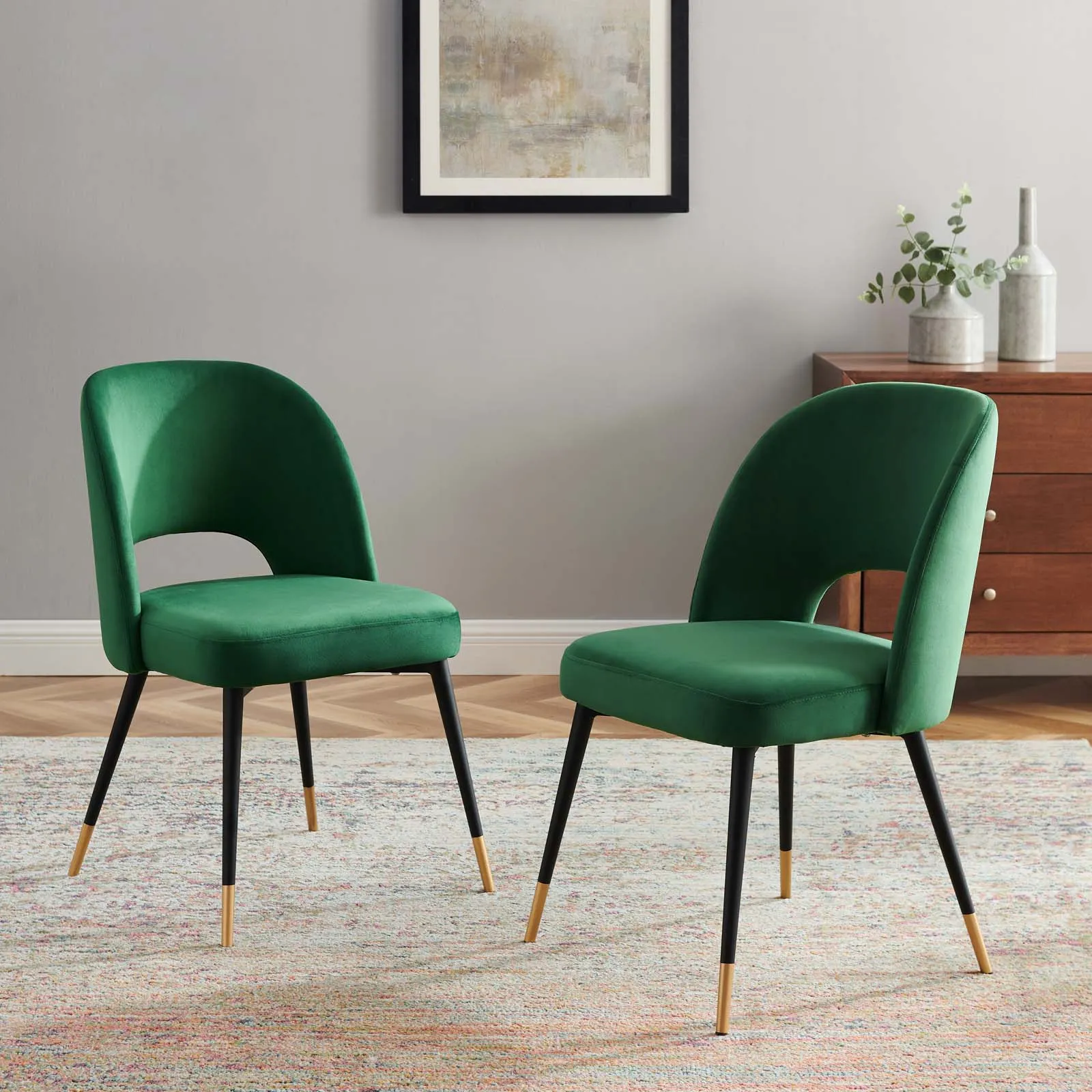 Modway Rouse Performance Velvet Dining Side Chairs - Set of 2 - EEI-4599