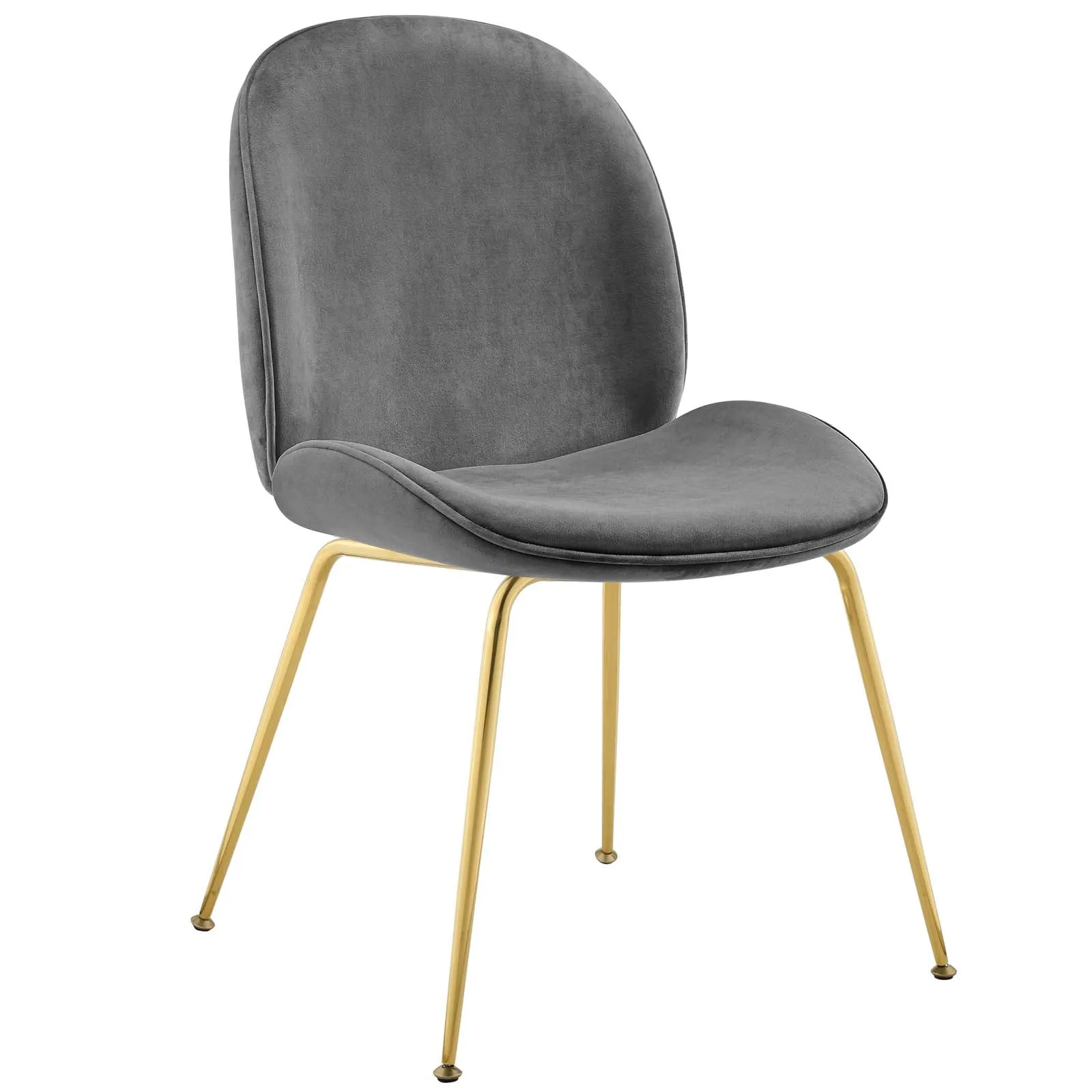 Modway Scoop Gold Stainless Steel Leg Performance Velvet Dining Chair - EEI-3548