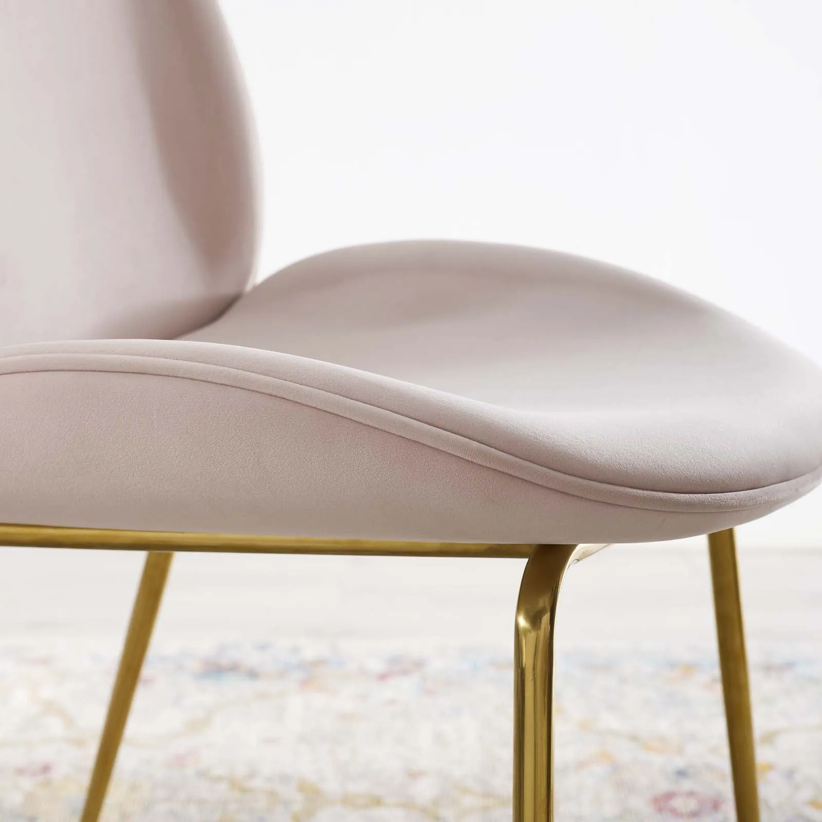 Modway Scoop Gold Stainless Steel Leg Performance Velvet Dining Chair - EEI-3548